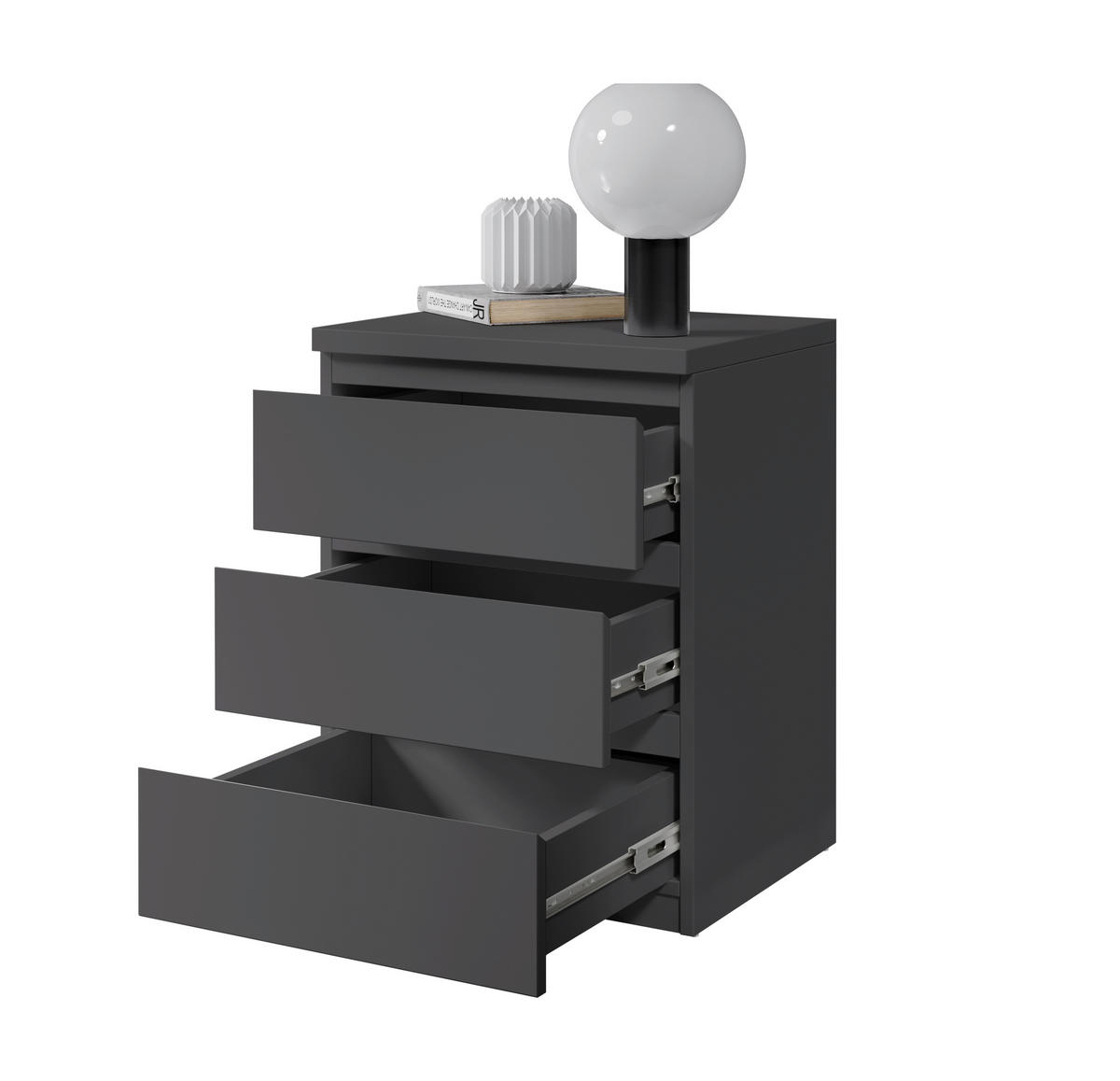 Nachtkonsole Olli Graphit B/H/T: ca. 45x61x38 cm Olli - Graphit (45,00/61,00/38,00cm)