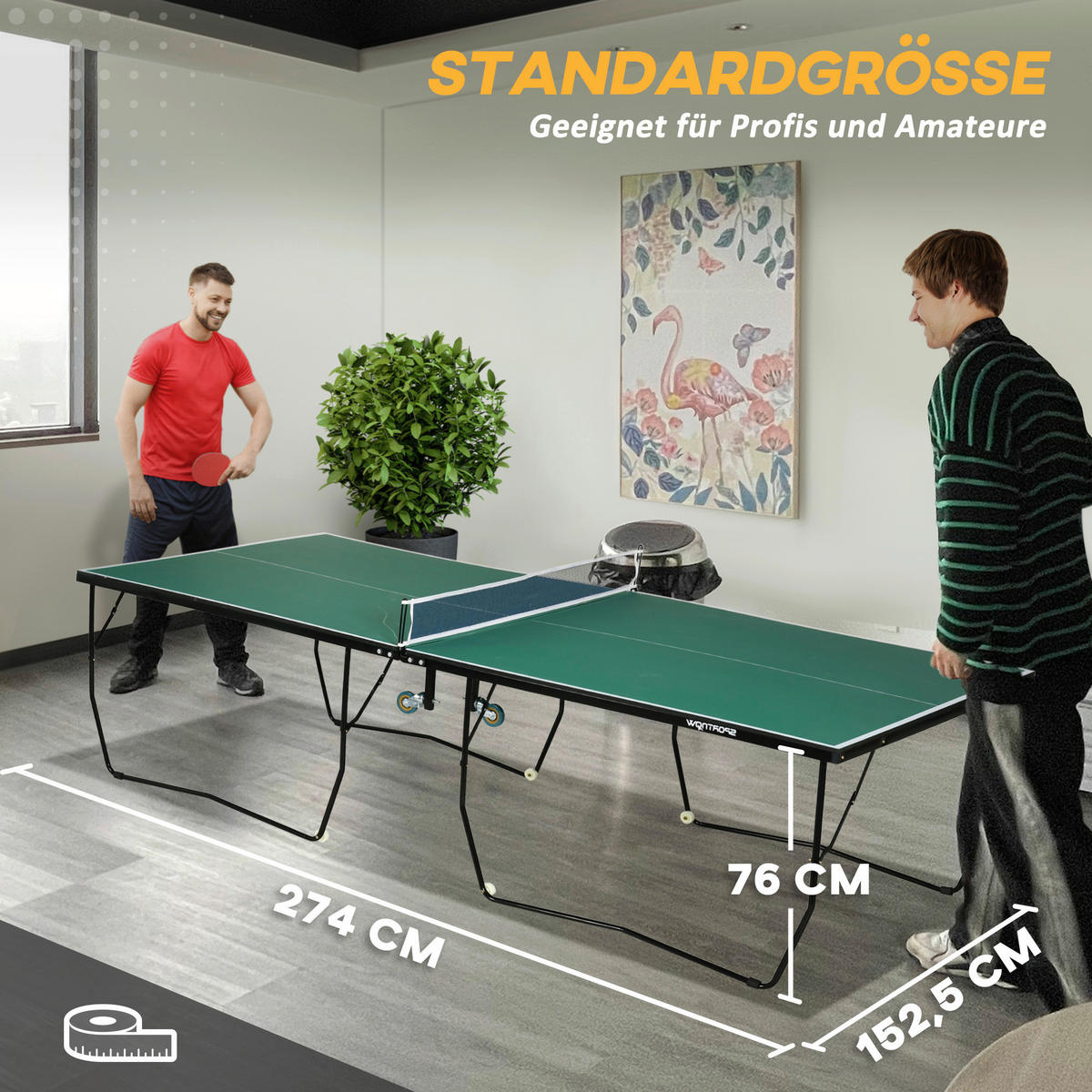 SPORTNOW Tischtennisplatte grün B/H/L: ca. 152,5x76x274 cm Tischtennisplatte - grün (274,00/152,50/76,00cm) - SPORTNOW