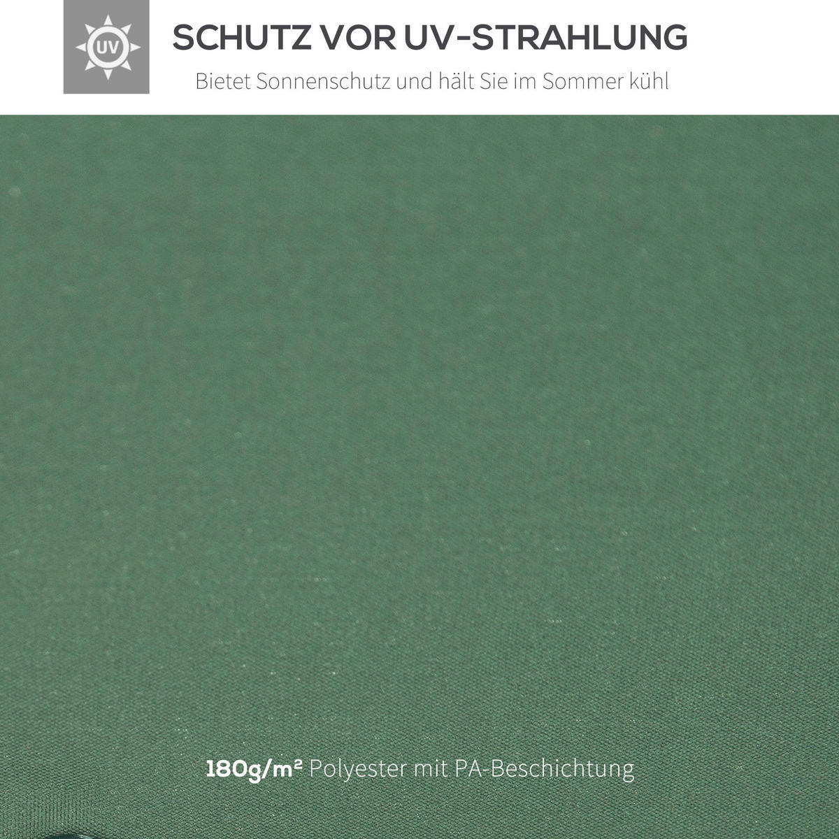 Outsunny Ersatzdach für Metallpavillon grün Polyester-Mischgewebe B/H/L: ca. 300x75x300 cm Ersatzdach_für_Metallpavillon - grün (300,00/300,00/75,00cm) - Outsunny