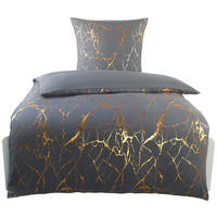 Microfaser Bettwäsche Bettwäsche_Micro_Metallic-Druck - gold/taubengrau (135,00/200,00cm)