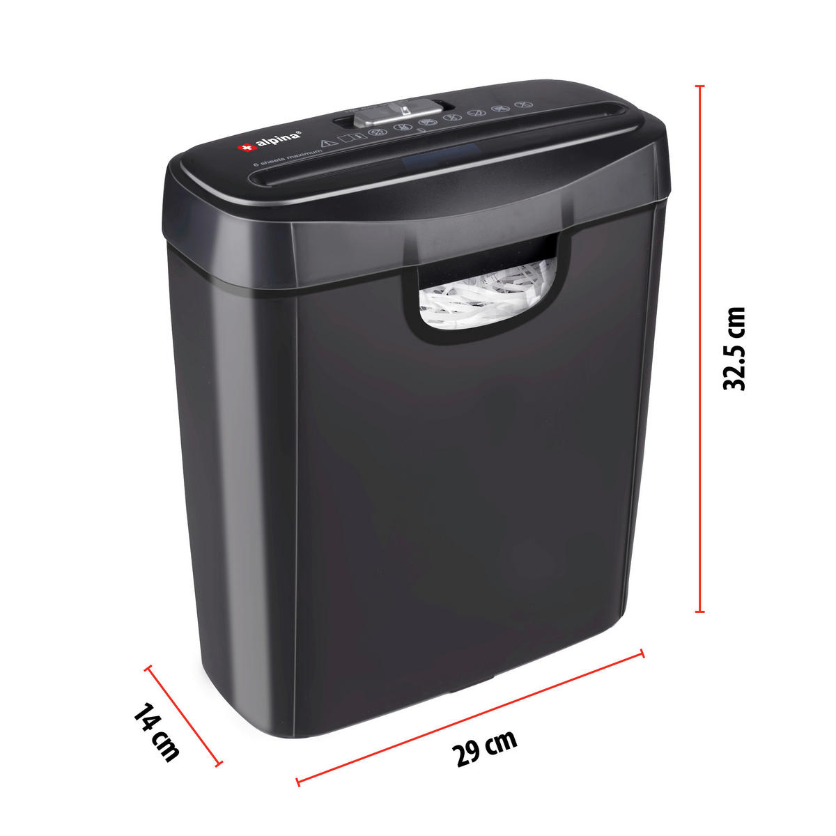 alpina Aktenvernichter schwarz Aktenvernichter - schwarz (29,00/14,00/28,50cm) - alpina