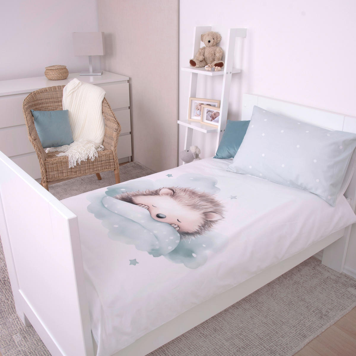Bettwäsche Renforce Bettwäsche Kleiner Igel - braun/weiß (100,00/135,00cm) - babybest