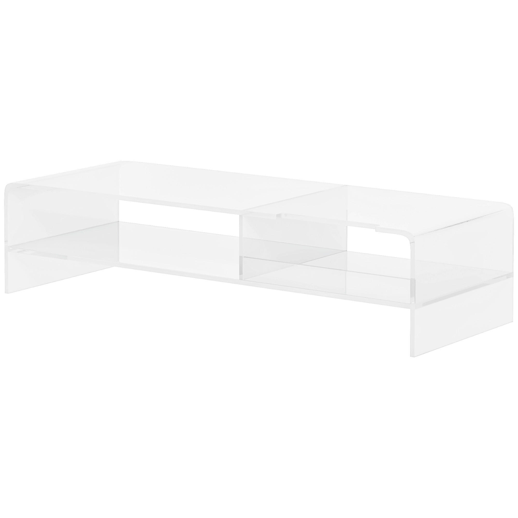 HOMCOM Monitorständer transparent Monitorständer - transparent (12,00/19,00/50,80cm) - HOMCOM