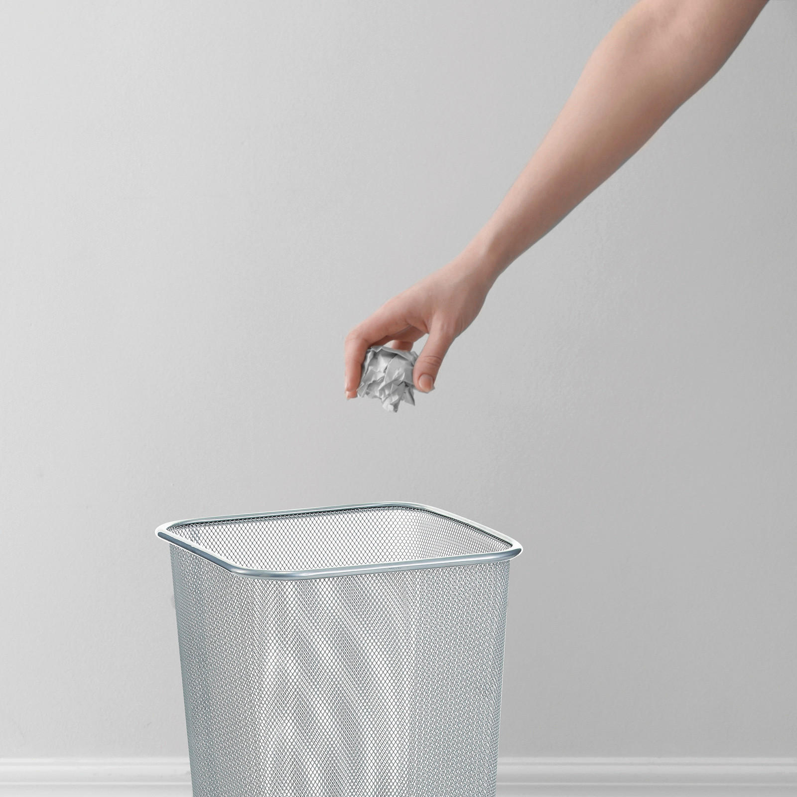 Zeller Papierkorb silber B/H/L: ca. 26,8x35x26,8 cm Papierkorb - silber (26,80/26,80/35,00cm) - Zeller