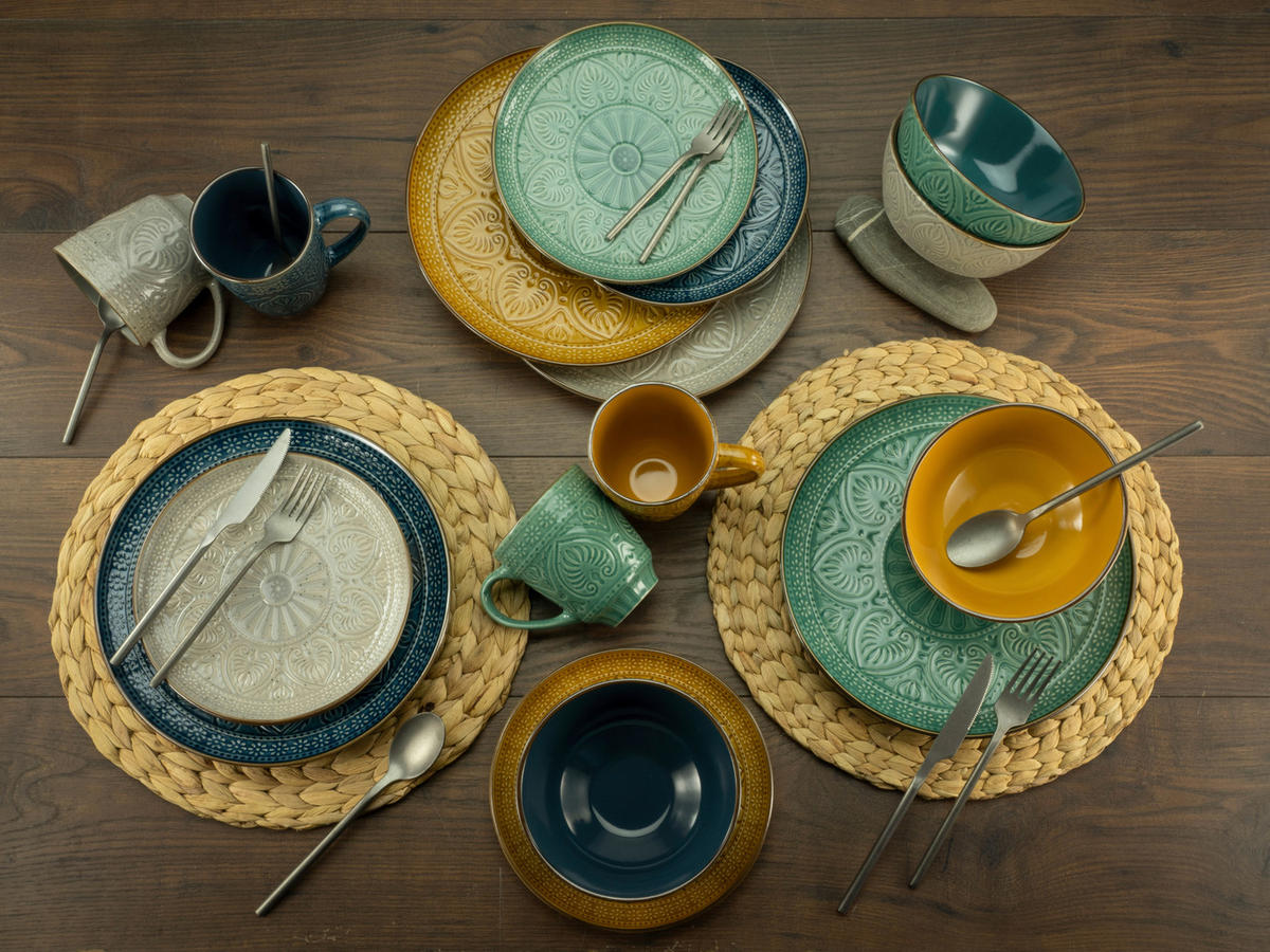 CreaTable Kombiservice Samarkand multicolor Steinzeug 16 tlg. Samarkand - multicolor - CreaTable