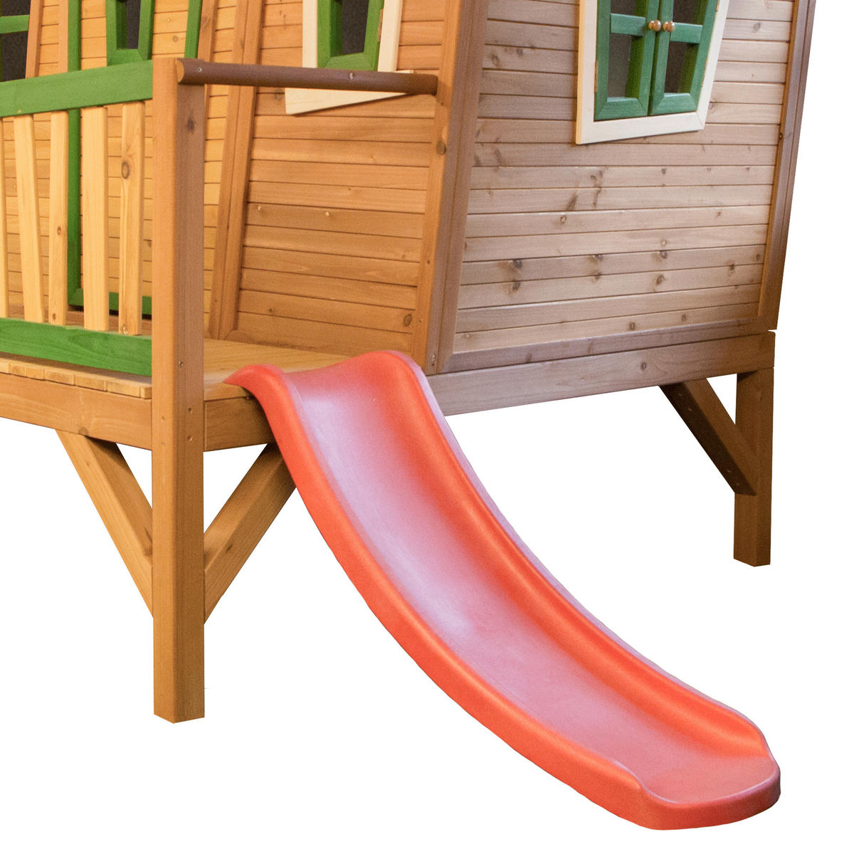 AXI Spielhaus Emma braun B/H/L: ca. 349x227x193 cm Emma - braun/rot (193,00/349,00/227,00cm) - AXI