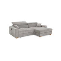 Ecksofa hellgrau Flachgewebe B/H/T: ca. 277x109x187 cm Slider_Ecksofa - Eiche/hellgrau (277,00/109,00/187,00cm)