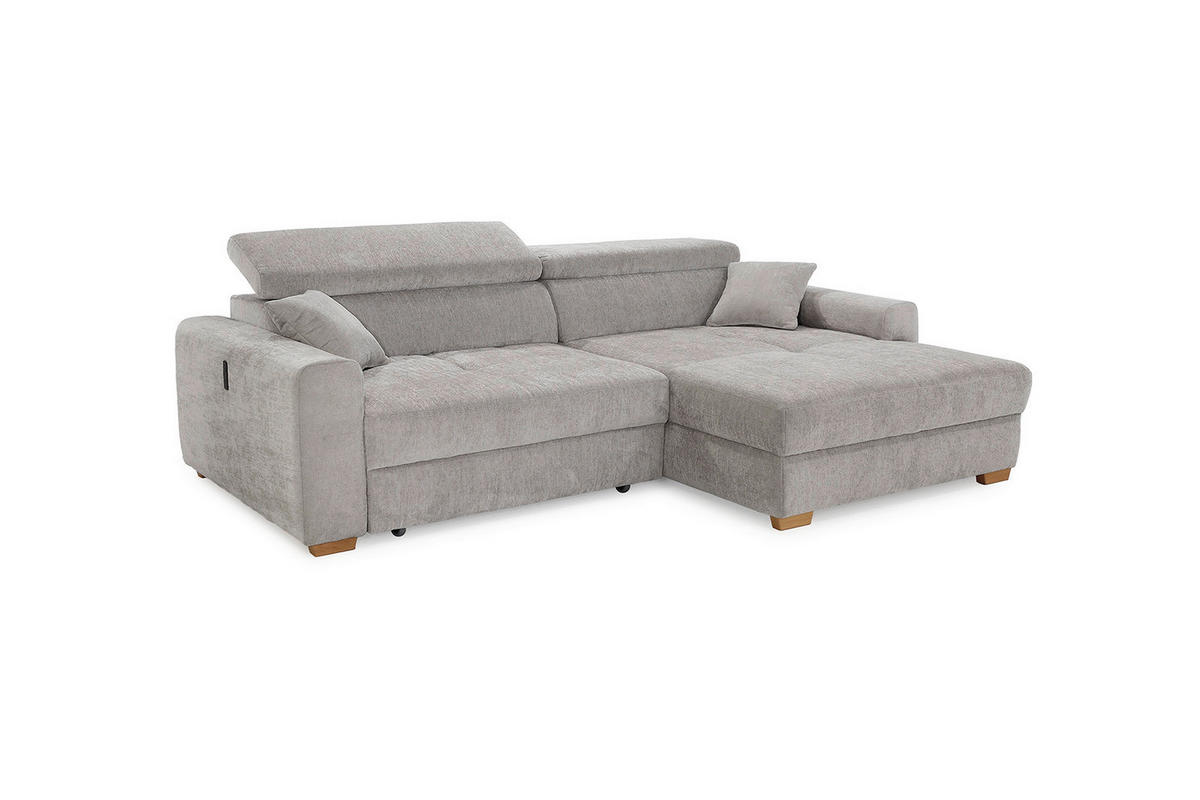 Ecksofa hellgrau Flachgewebe B/H/T: ca. 277x109x187 cm Slider_Ecksofa - Eiche/hellgrau (277,00/109,00/187,00cm)
