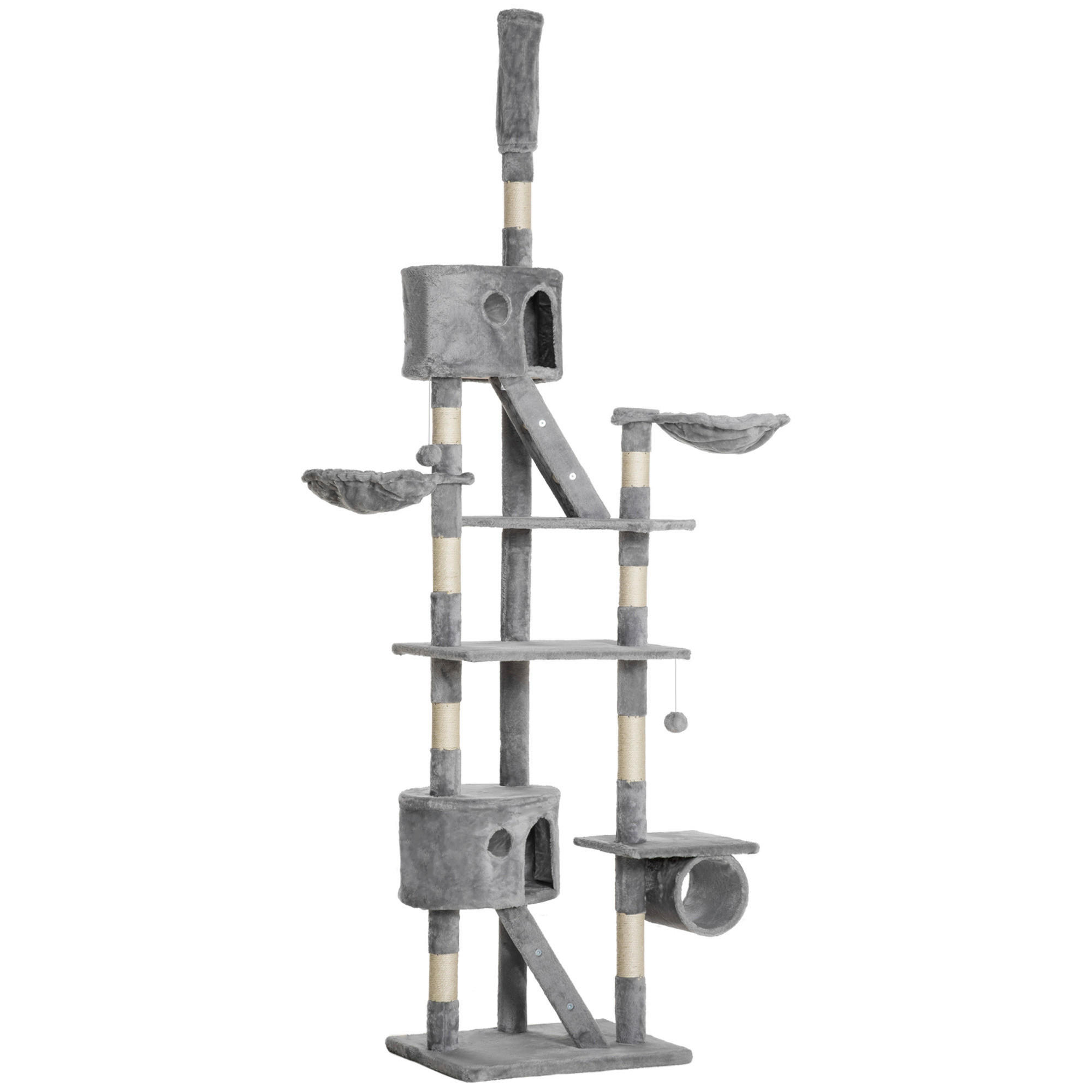 PawHut Kratzbaum hellgrau Polyester B/H/L: ca. 45x260x60 cm Kratzbaum - hellgrau (60,00/45,00/260,00cm) - PawHut