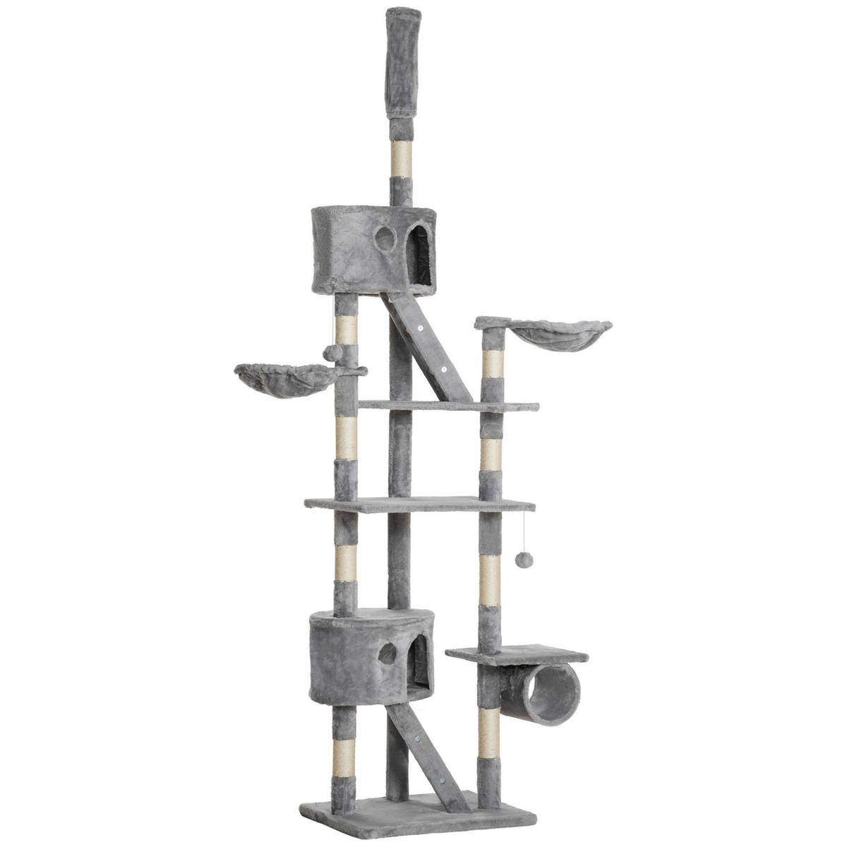 PawHut Kratzbaum hellgrau Polyester B/H/L: ca. 45x260x60 cm Kratzbaum - hellgrau (60,00/45,00/260,00cm) - PawHut