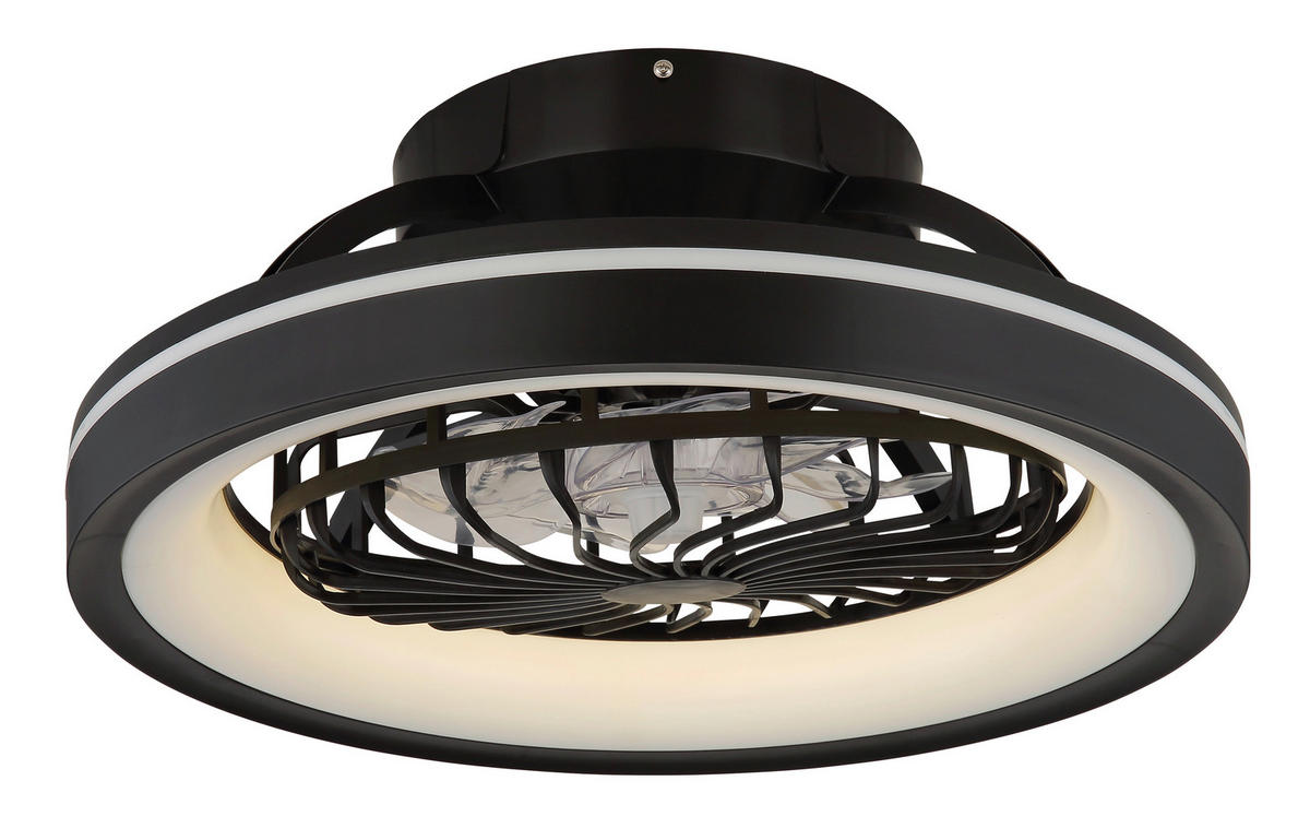 GLOBO LED-Deckenventilator DEANNE 3665 Opal schwarz H/D: ca. 20x48 cm max. 40 W DEANNE - schwarz/Opal (48,00/20,00cm) - GLOBO