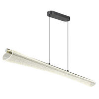 GLOBO Pendelleuchte klar anthrazit nickel matt Metall Acryl B/H/L: ca. 13,5x120x121 cm 1.0 Brennstellen MALINDA - klar/nickel matt (121,00/13,50/120,00cm) - GLOBO