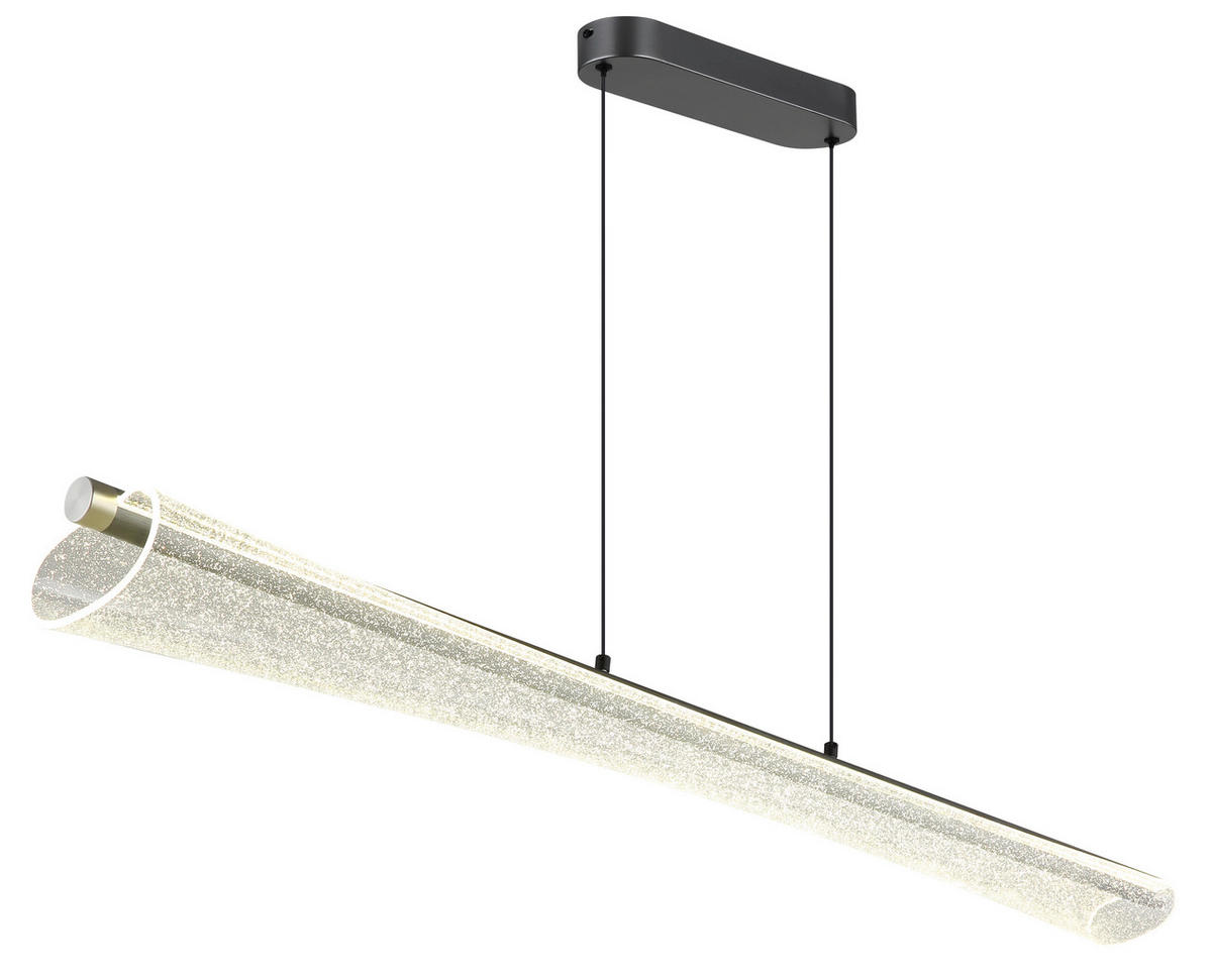 GLOBO Pendelleuchte klar anthrazit nickel matt Metall Acryl B/H/L: ca. 13,5x120x121 cm 1.0 Brennstellen MALINDA - klar/nickel matt (121,00/13,50/120,00cm) - GLOBO