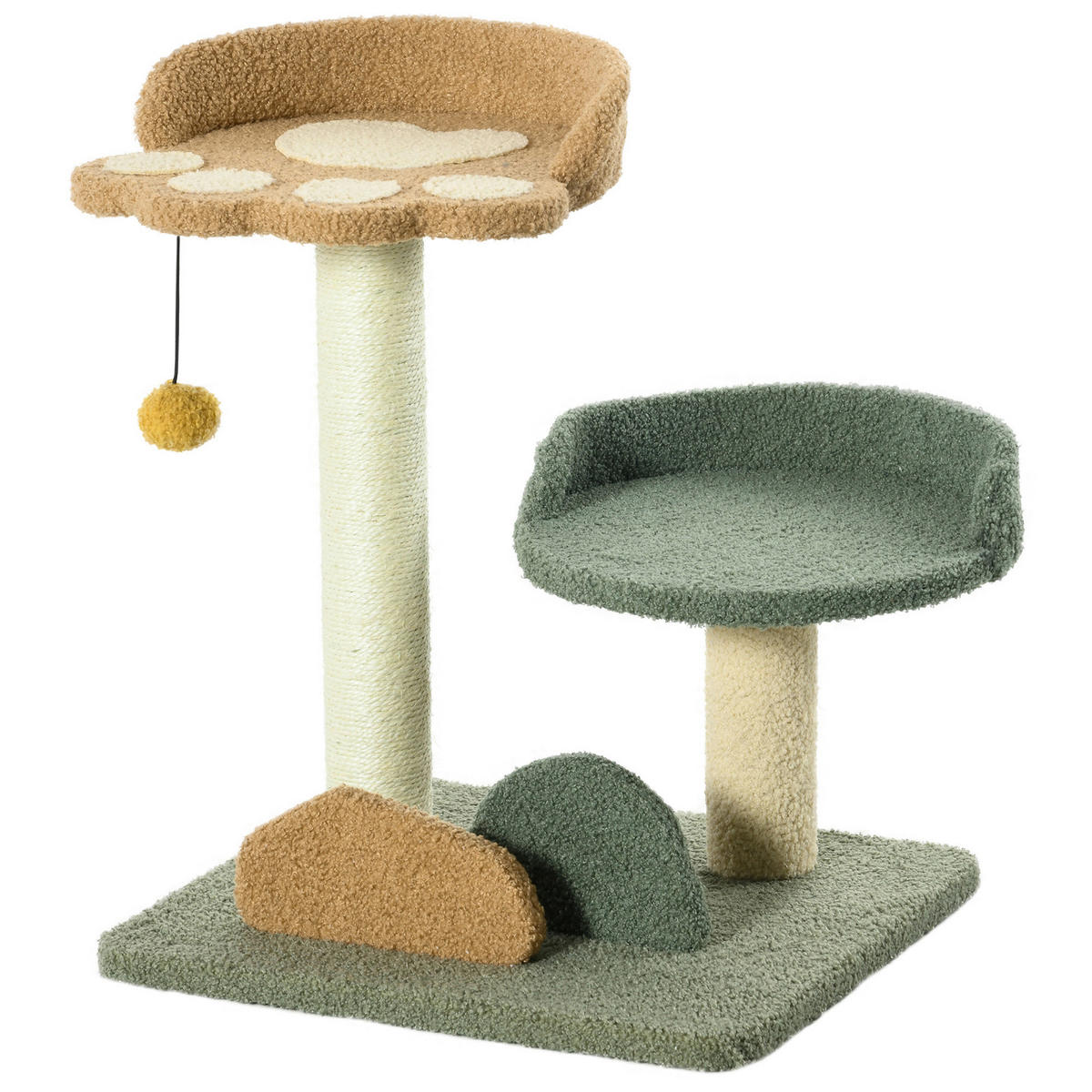 PawHut Kratzbaum grün Spanplatte B/H/L: ca. 39x43x52 cm Kratzbaum - braun/beige (52,00/39,00/43,00cm) - PawHut