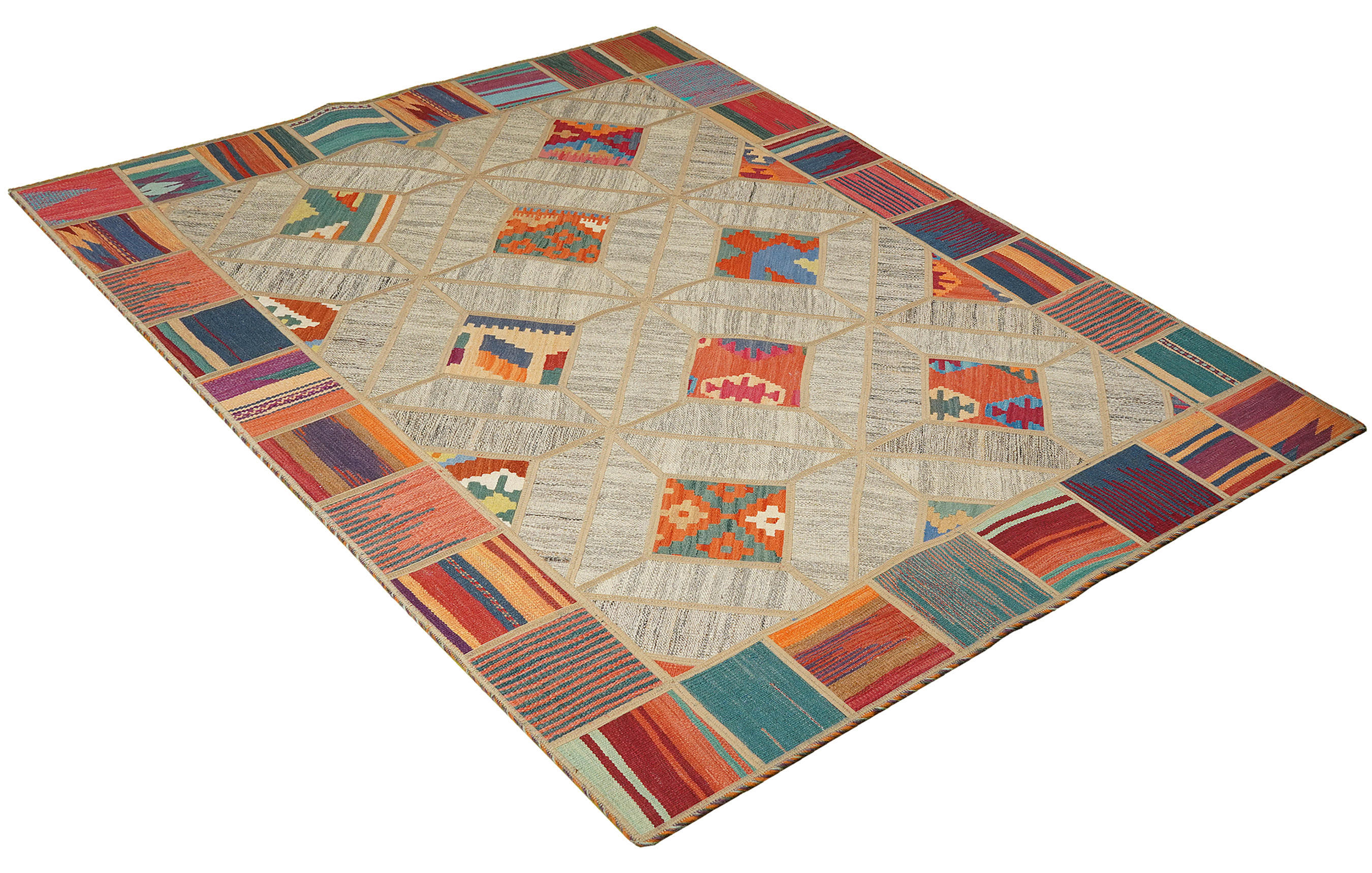 PersaTepp Teppich Kelim Tekkehdouz beige B/H/L: ca. 150x1x200 cm Kelim Tekkehdouz - beige (200,00/150,00/1,00cm) - PersaTepp