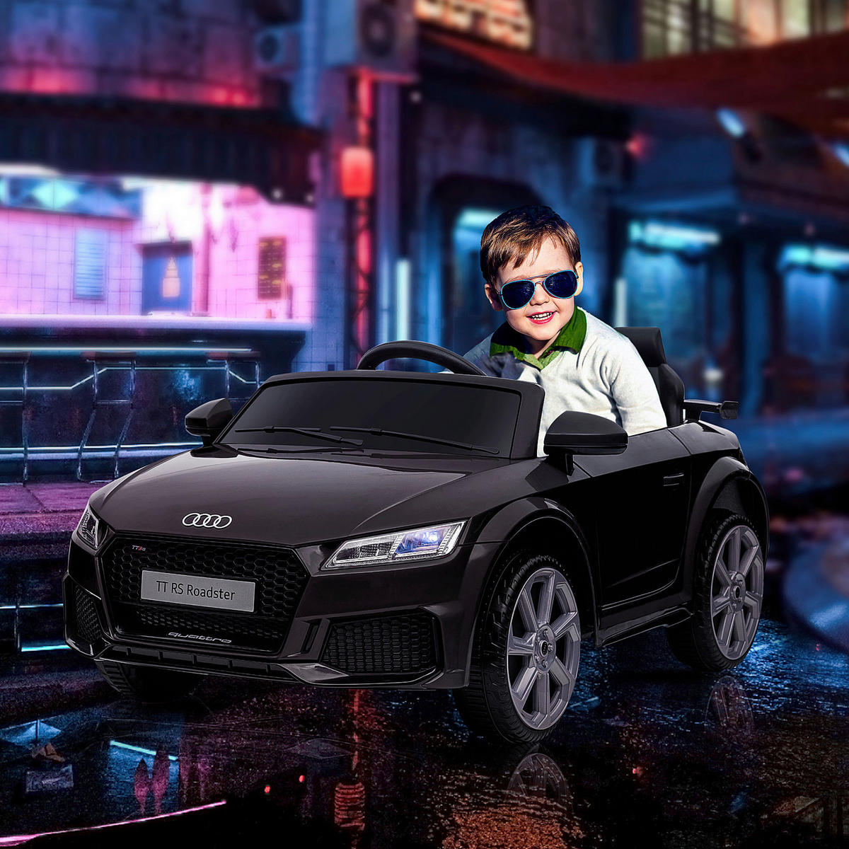 HOMCOM Kinder-Elektroauto schwarz B/H/L: ca. 60x44x102 cm Kinder-Elektroauto - schwarz (102,00/60,00/44,00cm) - HOMCOM