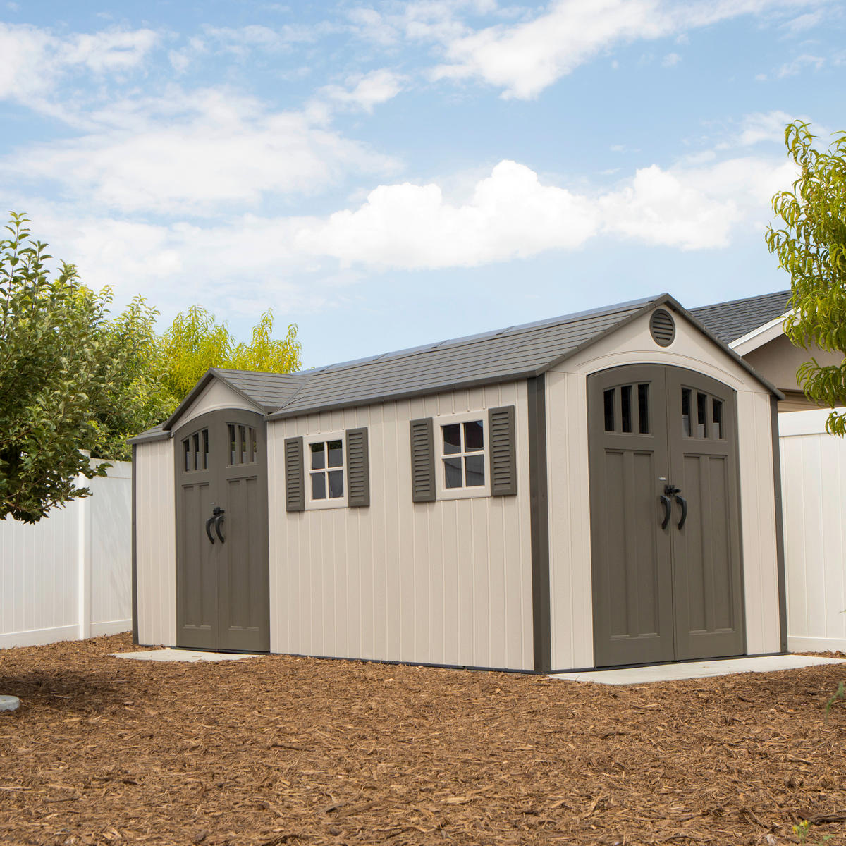 Lifetime Gerätehaus Chateau hellgrau B/H/L: ca. 533,4x238,8x243,8 cm Chateau - hellgrau (243,80/533,40/238,80cm) - Lifetime