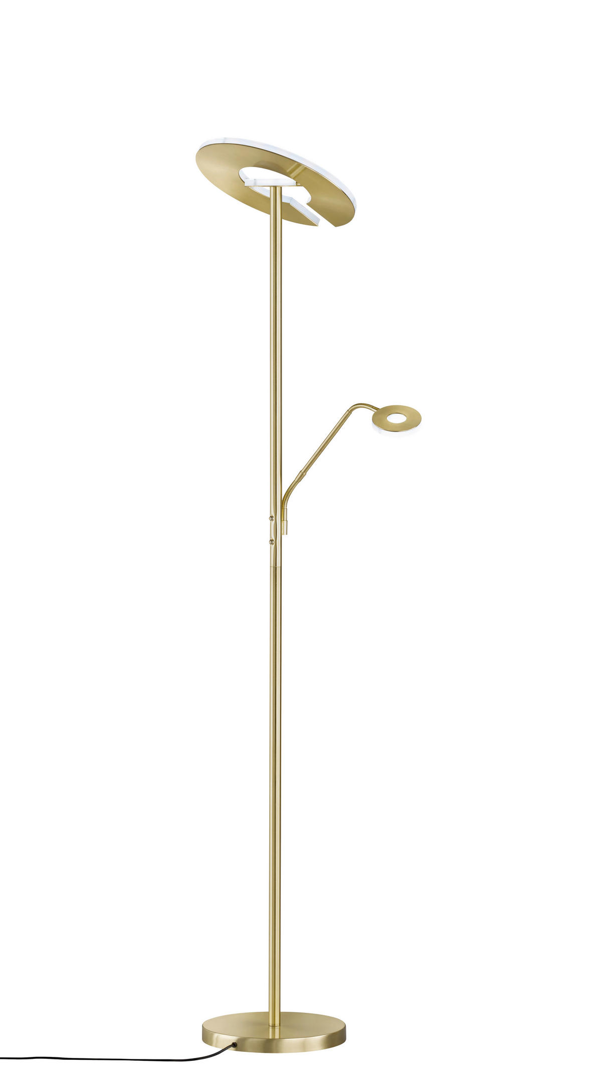 Fischer & Honsel LED-Stehleuchte 40316 messing weiß Glas Metall B/H/T: ca. 35x180x50 cm 1 Brennstellen Dent - messing/weiß (35,00/180,00/50,00cm) - Fischer & Honsel