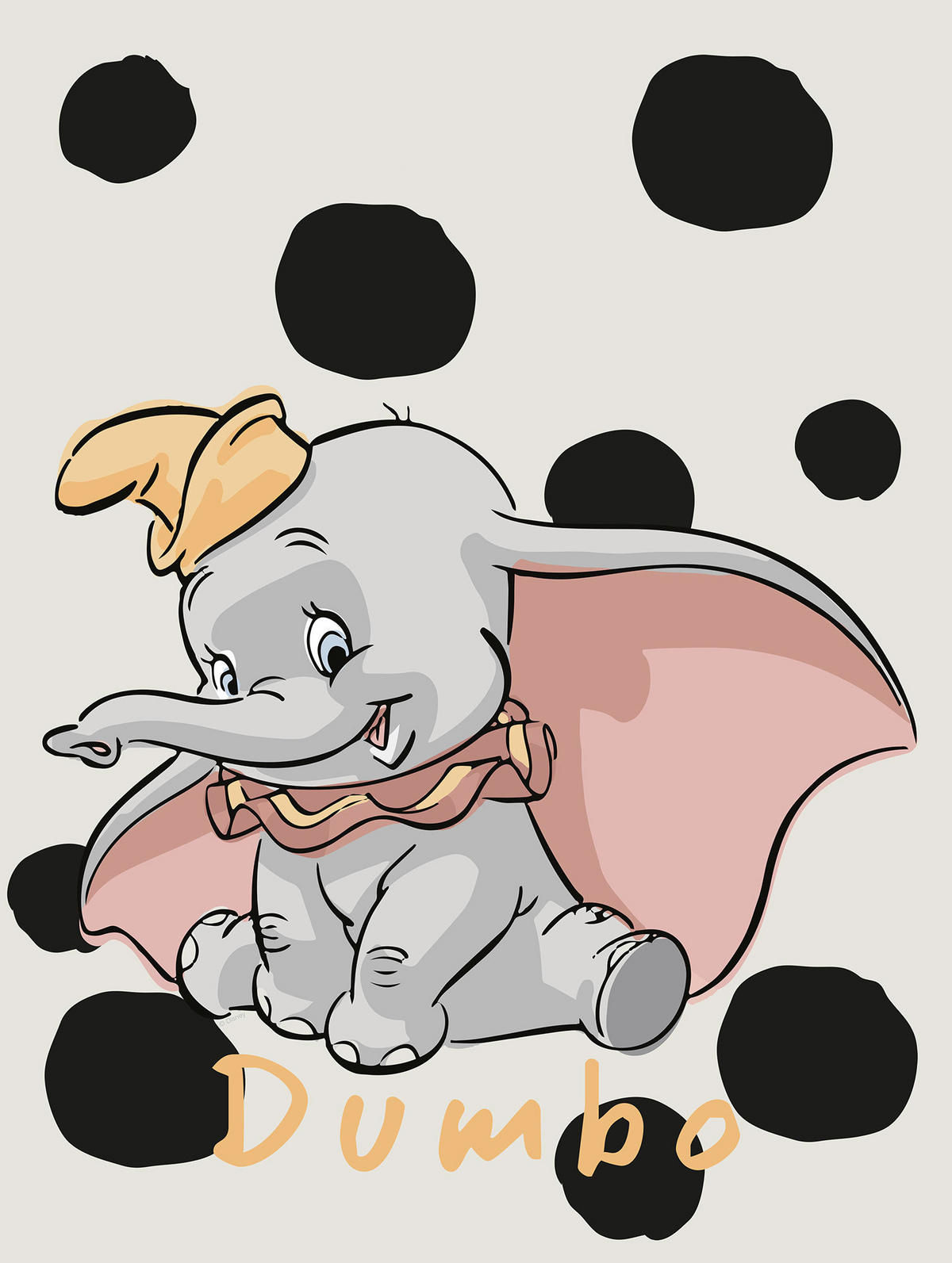 Komar Poster Dumbo Dots Disney B/L: ca. 30x40 cm Dumbo Dots - (30,00/40,00cm) - Komar