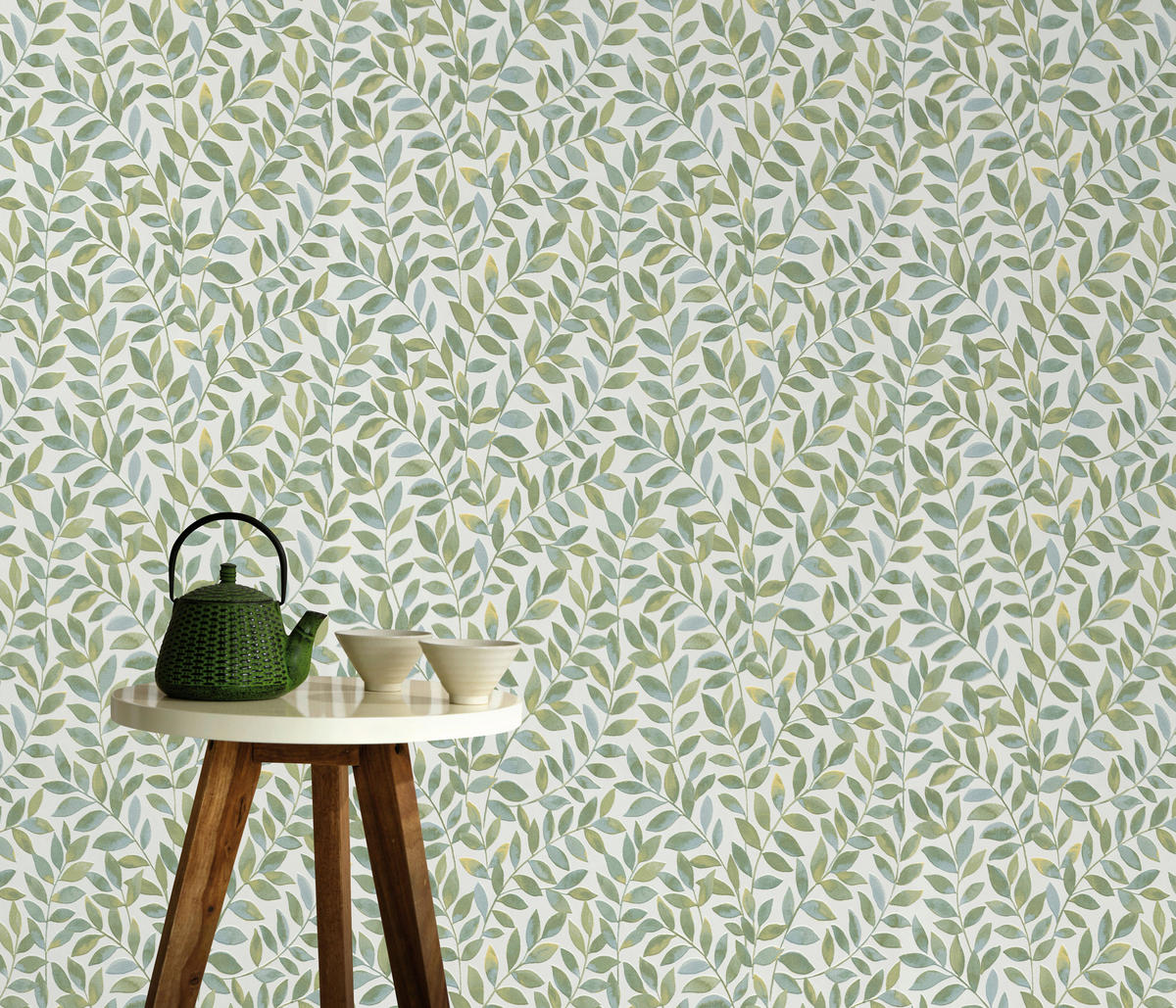 Erismann Vliestapete Blätter weiß grün B/L: ca. 53x1005 cm Vliestapete_10462-07 - weiß/grün (53,00/1005,00cm) - Erismann
