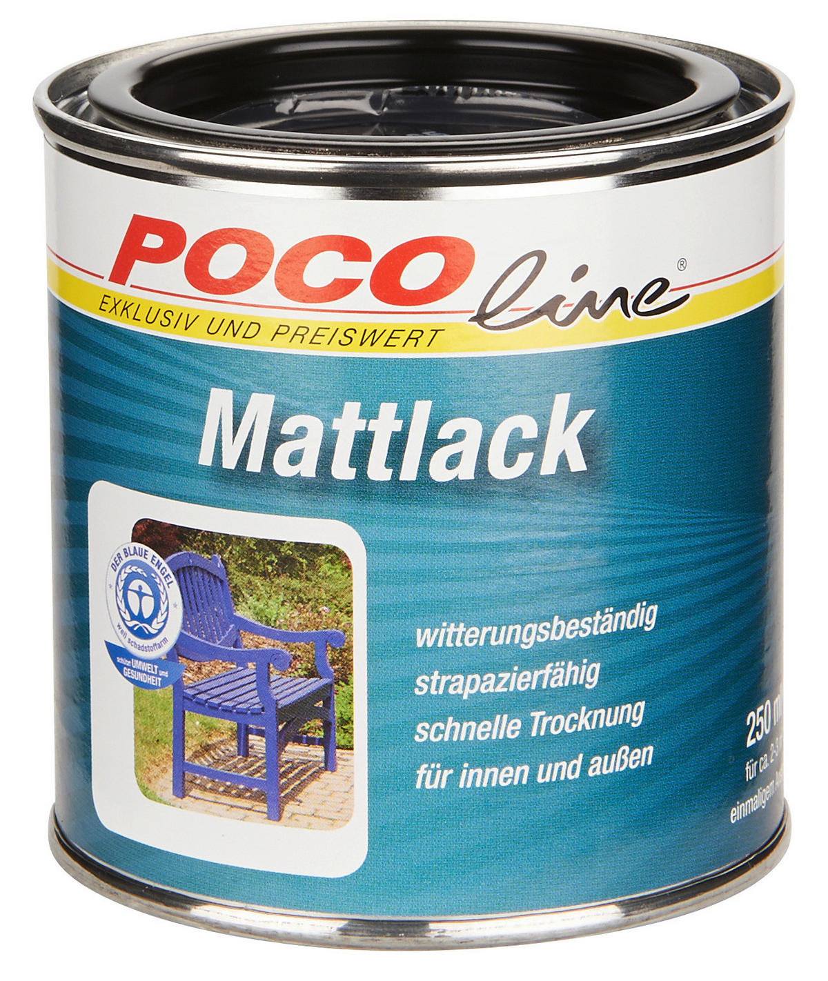 POCOline Acyl Buntlack tiefschwarz matt ca. 0,25 l Mattlack_Acryl_2in1 250ml - tiefschwarz (250ml) - POCOline