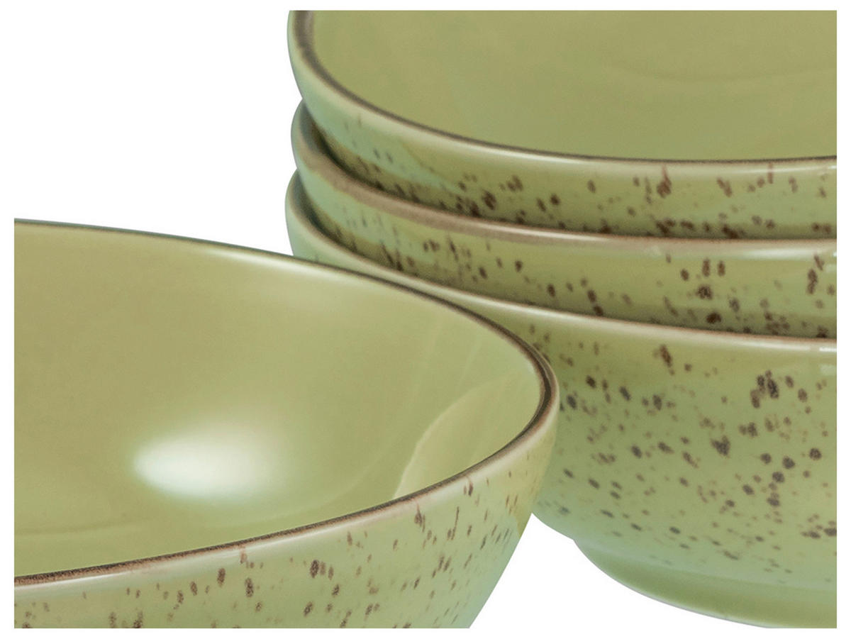 CreaTable Schüssel-Set Nature Collection Green grün Steinzeug Nature Collection Green - grün - CreaTable