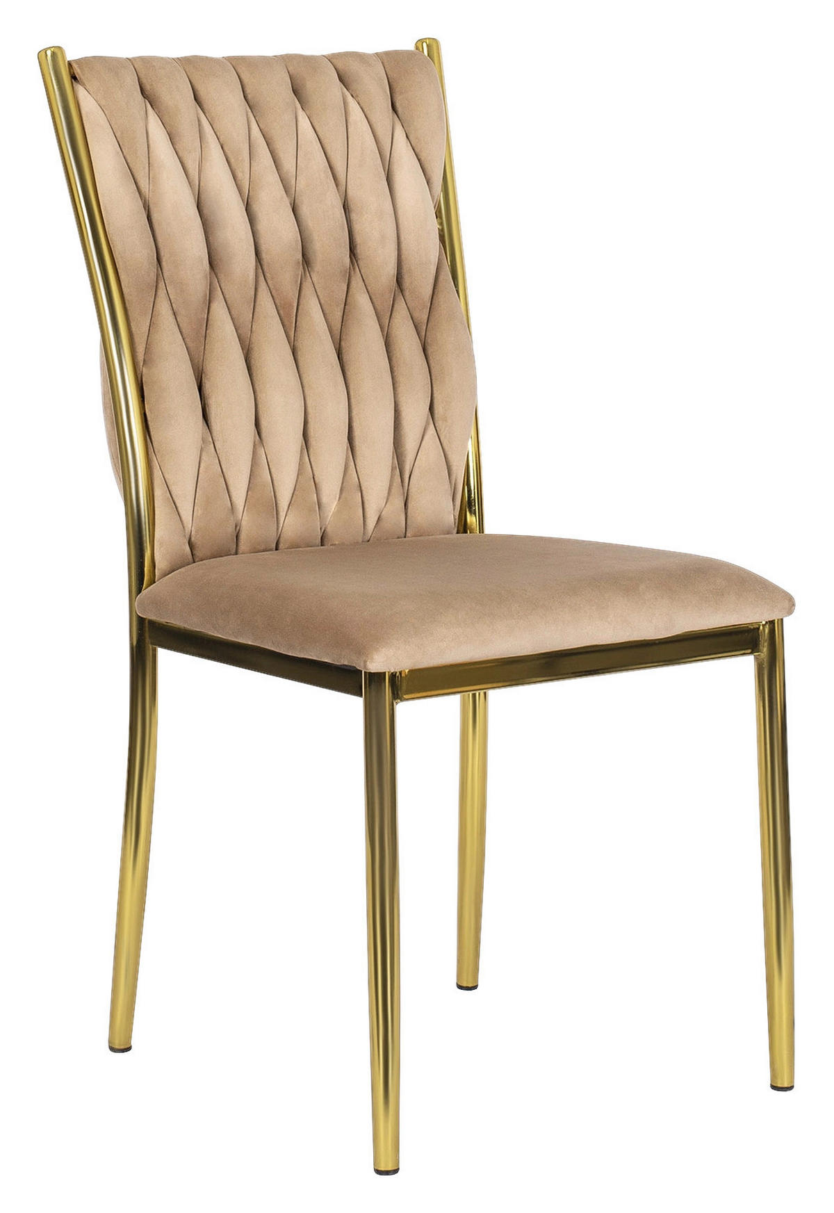 Stuhl DAN beige Velourstoff B/H/T: ca. 48x94x58 cm DAN - beige (48,00/94,00/58,00cm) - WIPMEB