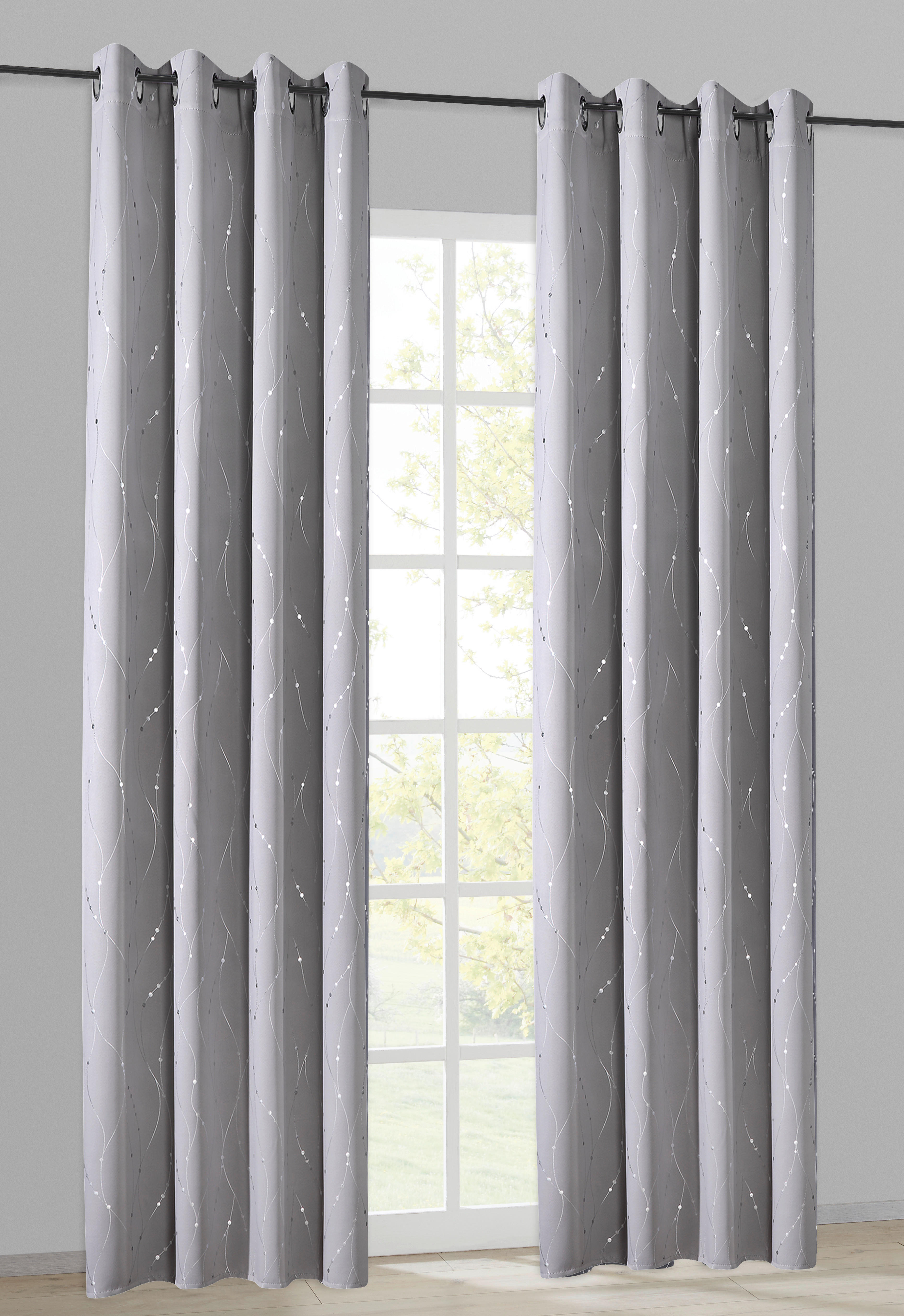 Verdunklungsvorhang Napoli silber B/L: ca. 135x245 cm Napoli - silber (135,00/245,00cm)