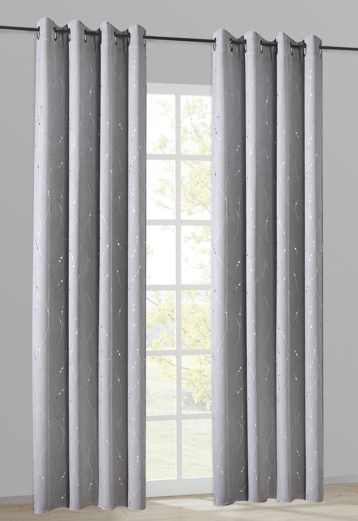 Verdunklungsvorhang Napoli silber B/L: ca. 135x245 cm Napoli - silber (135,00/245,00cm)