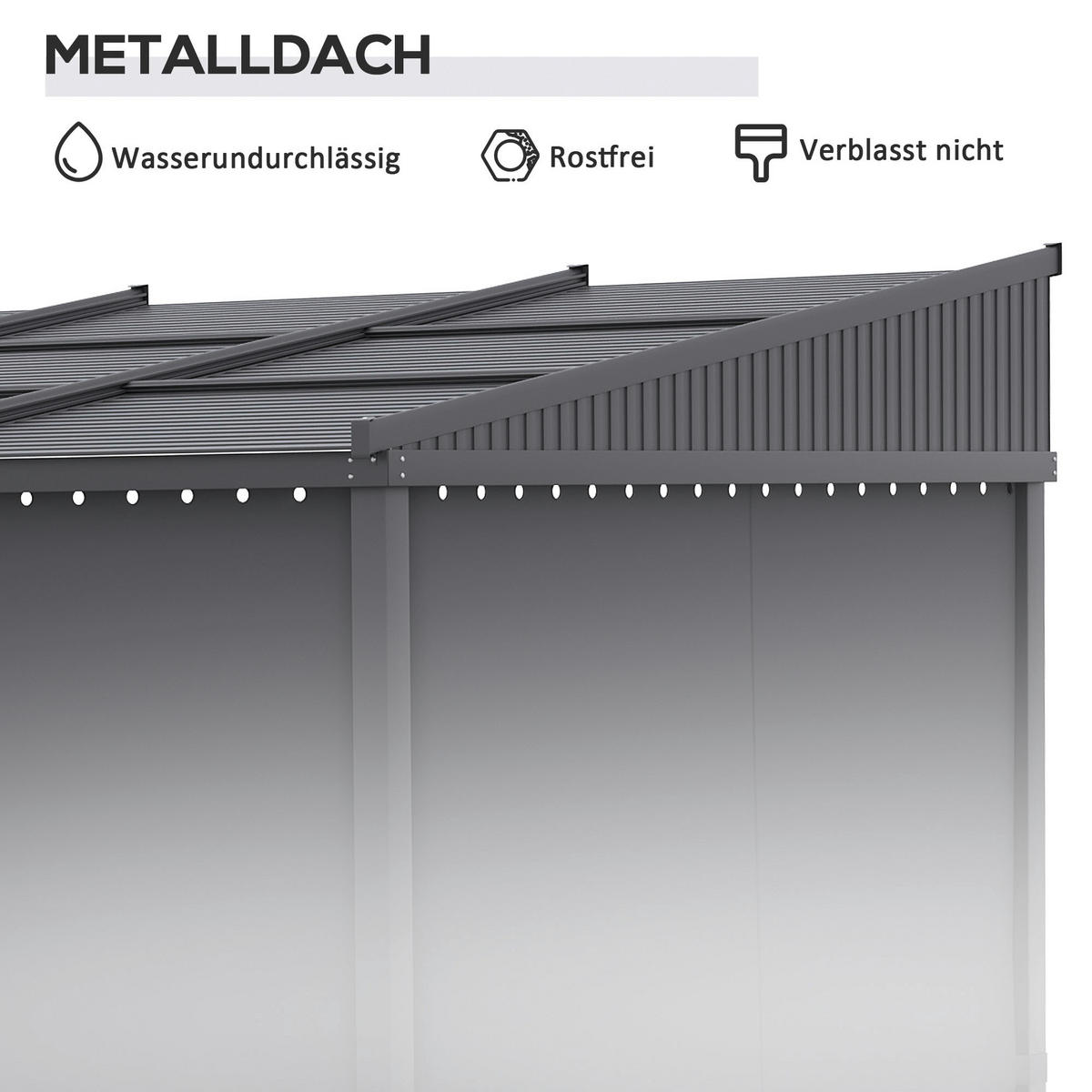 Outsunny Pergola mit Schiebeelementen grau Polyester B/H/L: ca. 255x242x365 cm Pergola_mit_Schiebeelementen - grau (365,00/255,00/242,00cm) - Outsunny