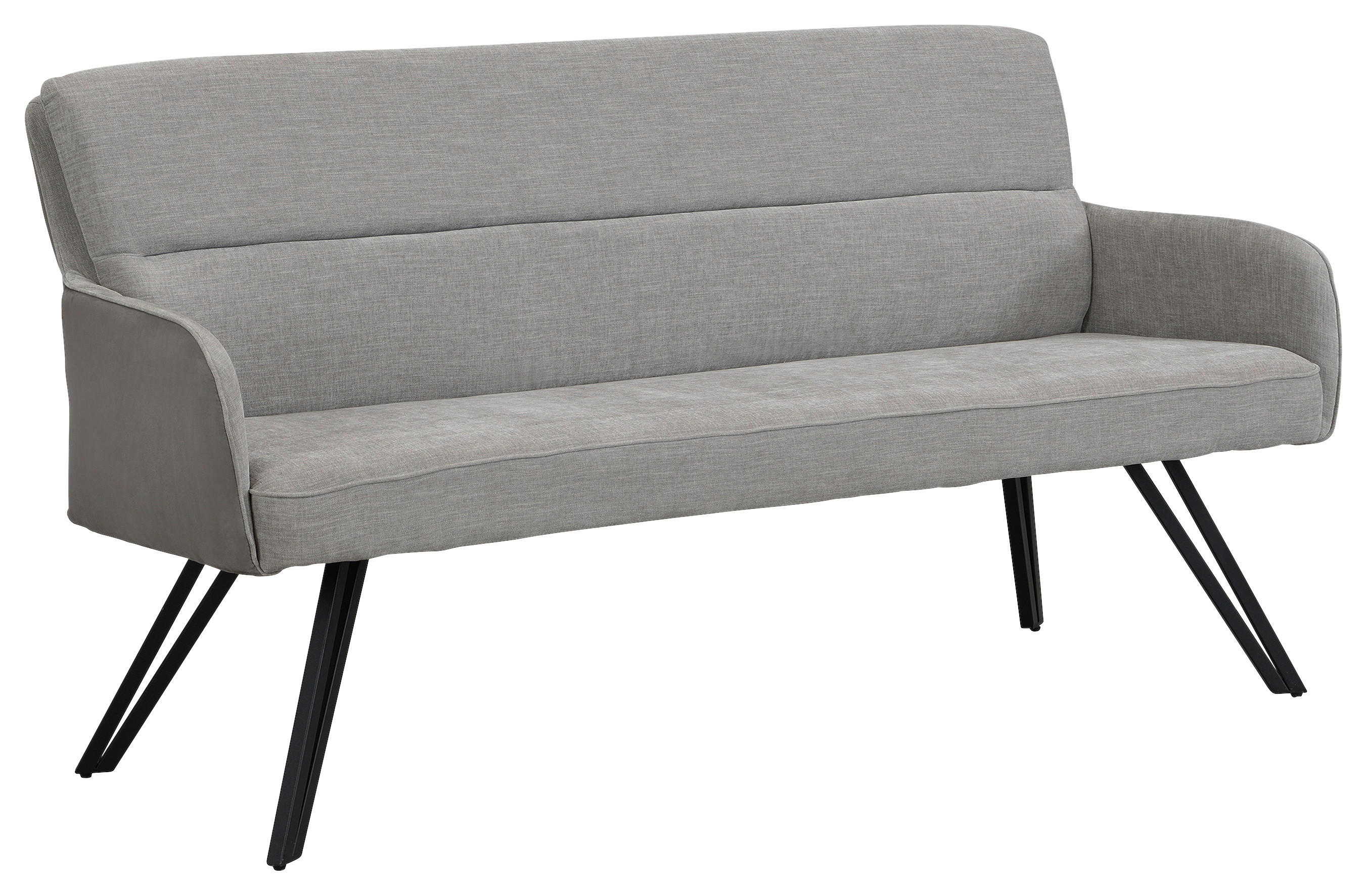 Sitzbank TINO schwarz grau Metall Microfaser B/H/T: ca. 160x94x67 cm TINO - schwarz/grau (160,00/94,00/67,00cm) - byLIVING