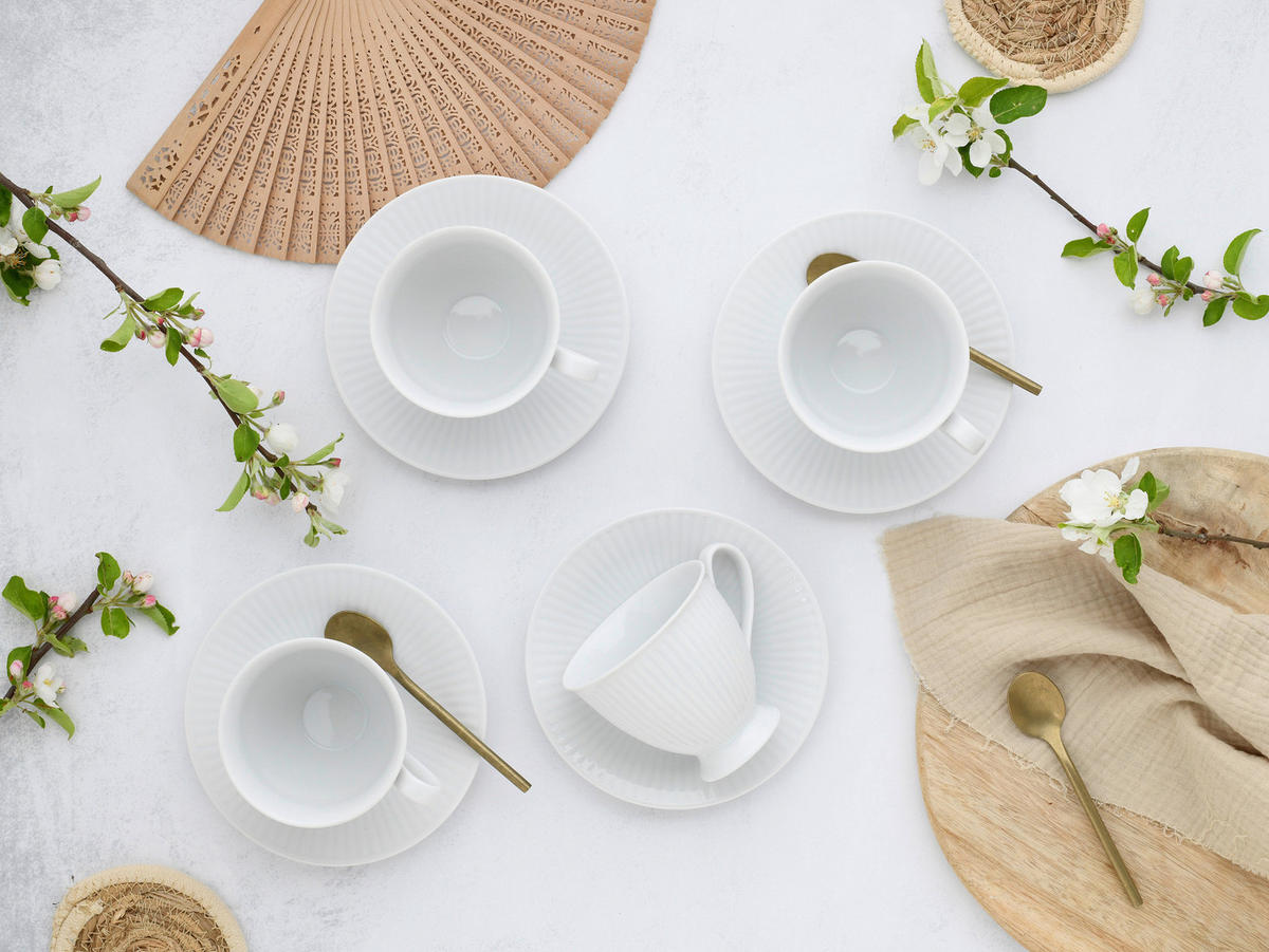 CreaTable Kaffeeset Valencia weiß Porzellan Valencia - weiß - CreaTable