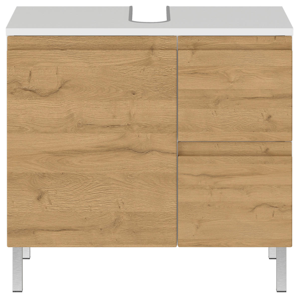 Waschbeckenunterschrank 4330-559 weiß Eiche Grand-Son Nachbildung B/H/T: ca. 60x56x34 cm 4330-559 - Eiche/weiß (60,00/56,00/34,00cm) - Germania