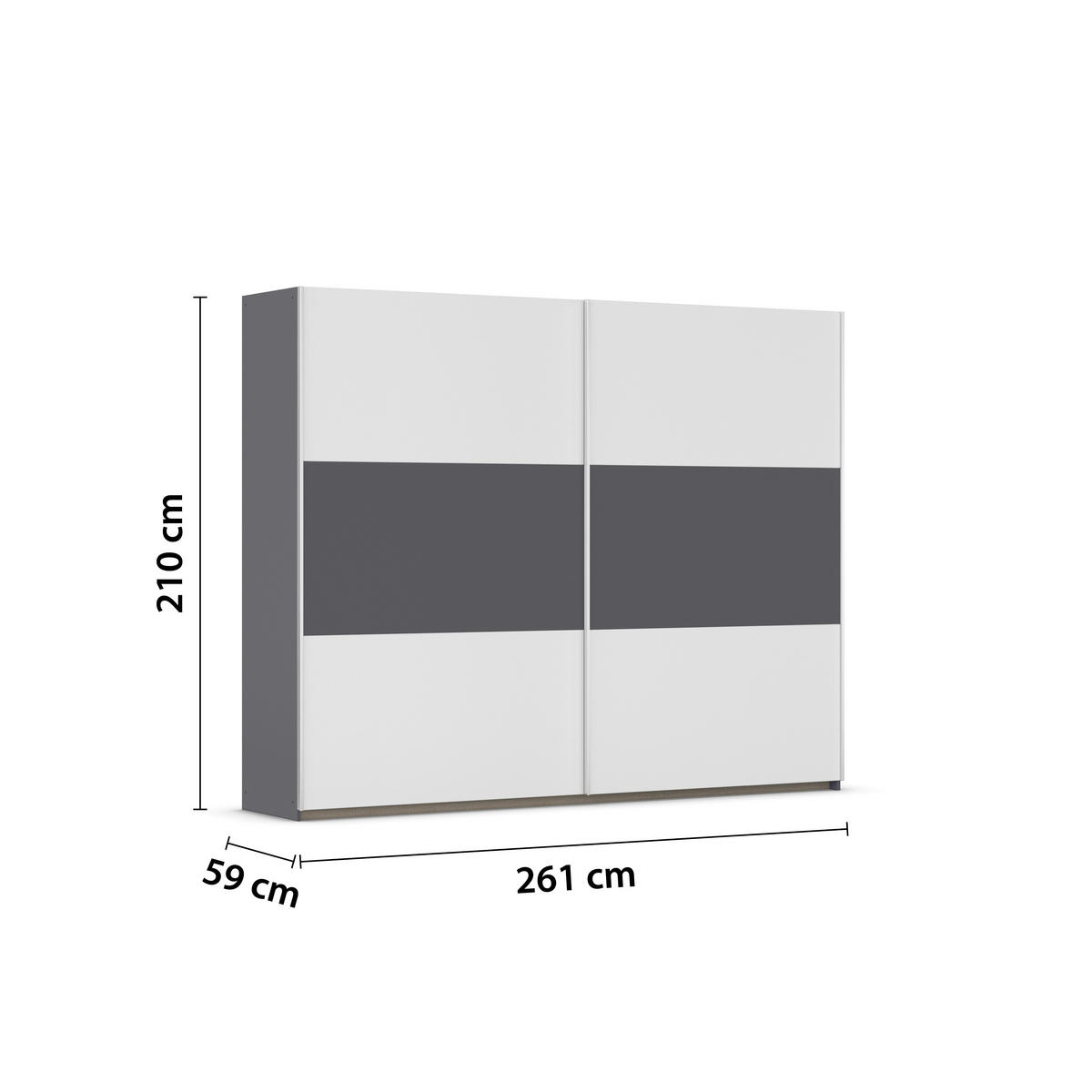 Kleiderschrank Oslo Alpinweiß grau B/H/T: ca. 261x210x59 cm Oslo - Alpinweiß/grau (261,00/210,00/59,00cm)