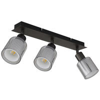 GLOBO Strahler schwarz Chrom Metall Glas B/H/L: ca. 11x41,5x17 cm E14 3 Brennstellen Strahler-Villegas - schwarz/Chrom (17,00/11,00/41,50cm) - GLOBO