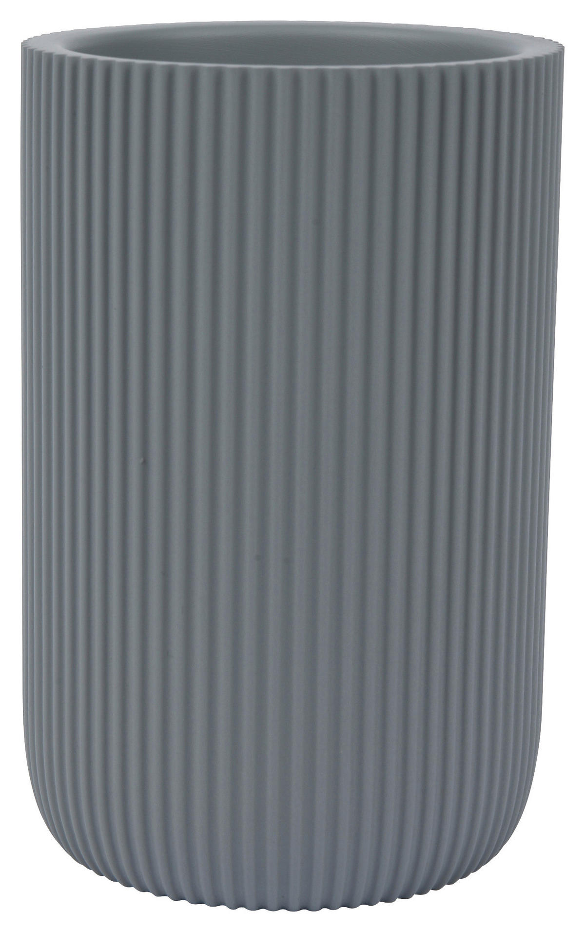 Zahnputzbecher grau Polyresin B/H: ca. 7,5x11,7 cm Zahnputzbecher_Samos grau - grau (7,50/11,70cm)