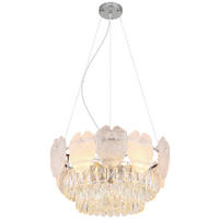 GLOBO Luster Chrom klar Glas Metall H/D: ca. 120x50 cm E14 8 Brennstellen BENJAMIN - klar/Chrom (50,00/120,00cm) - GLOBO