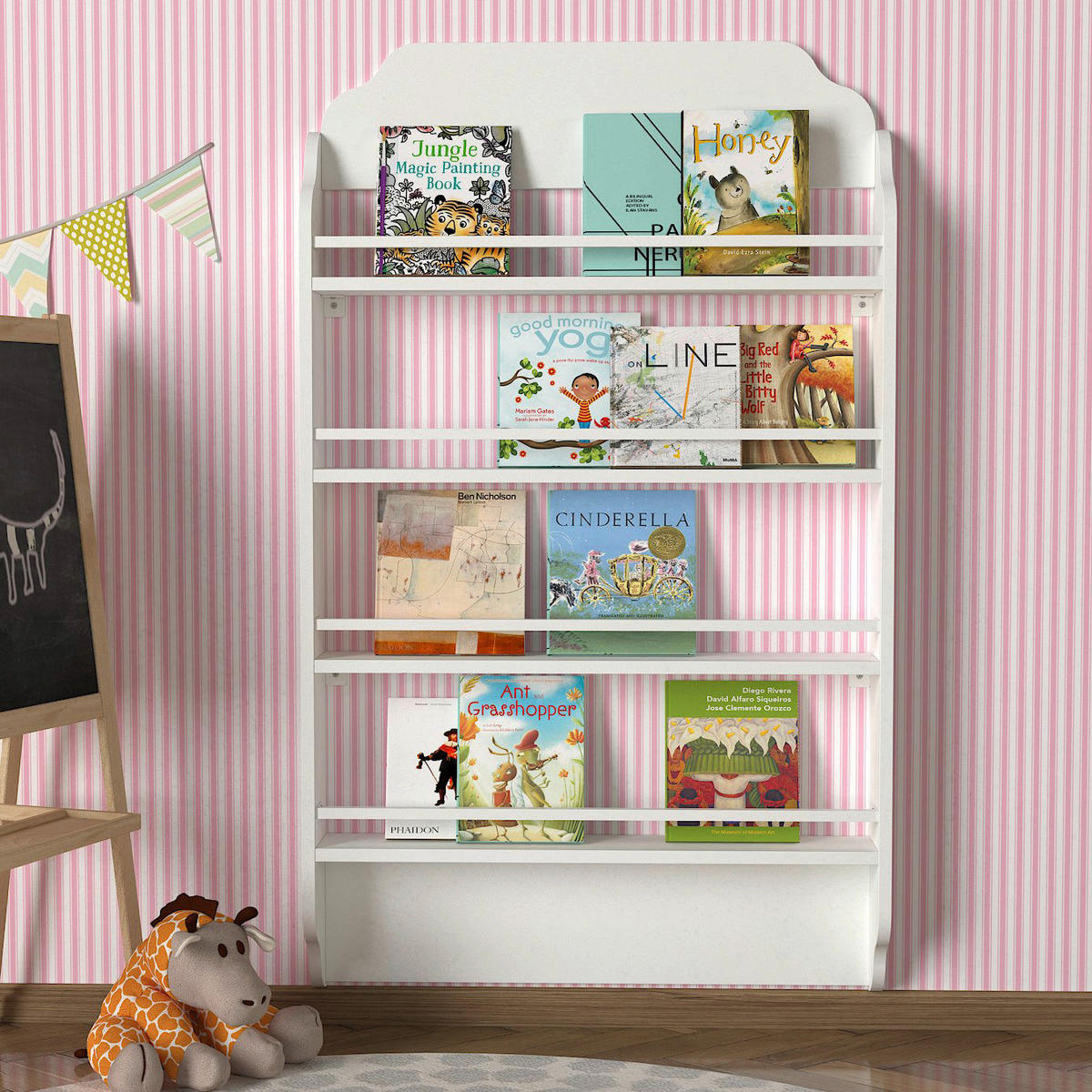 Regal Montessori weiß B/H/T: ca. 80x120x12 cm Montessori - weiß (80,00/120,00/12,00cm) - moebel17