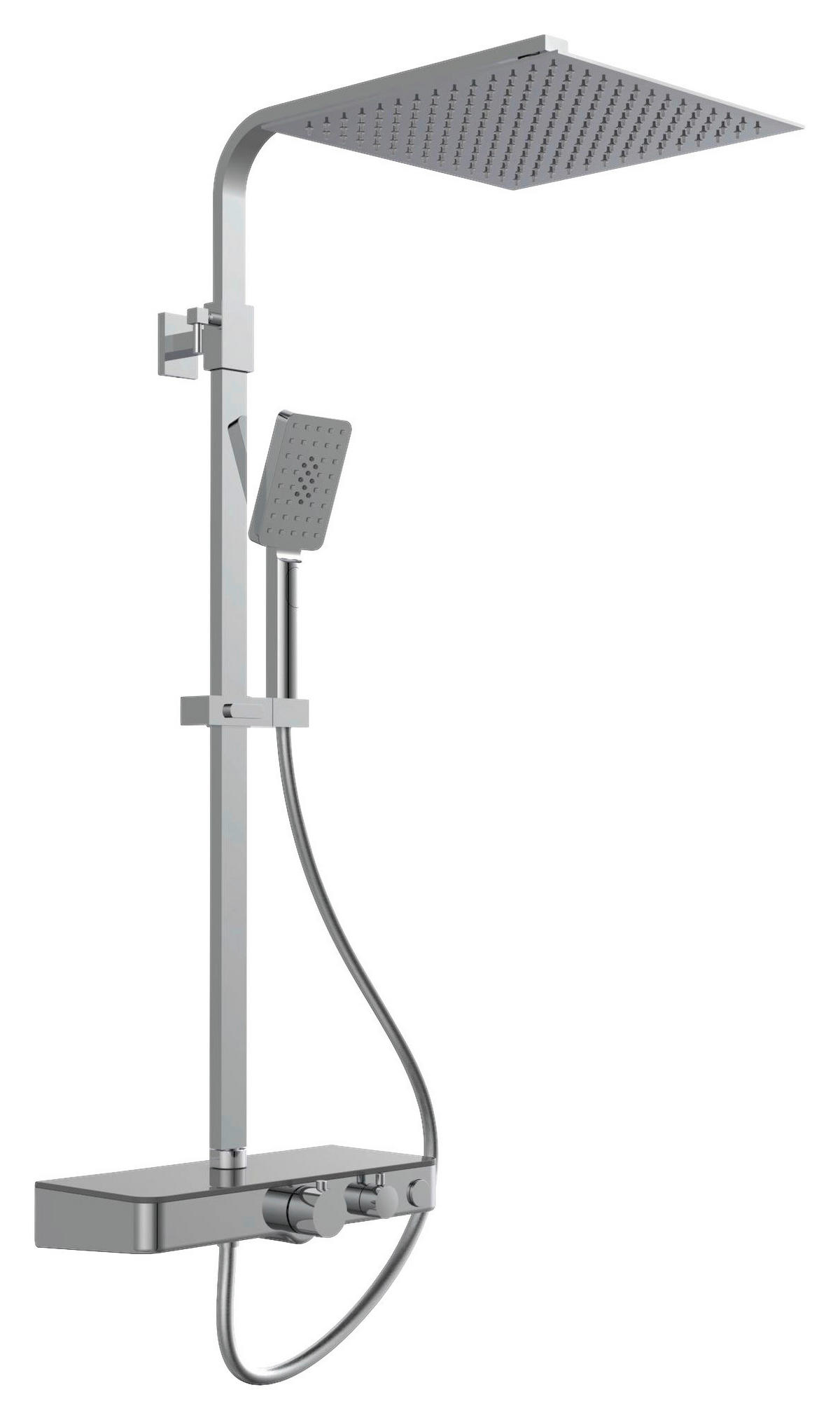Überkopf-Brauseset mit Thermostatarmatur OCEAN Chrom B/H/T: ca. 43,8x84,8x10,8 cm OCEAN - Chrom/anthrazit (43,80/84,80/10,80cm) - SCHÜTTE