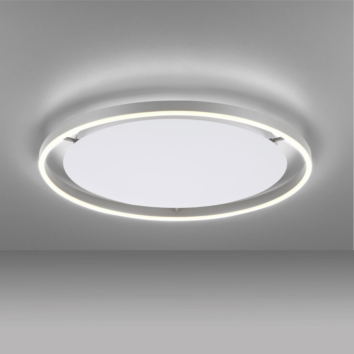 Just Light LED-Deckenleuchte RITUS 15392-95 weiß Alu Metall H/D: ca. 5,3x58,5 cm 1 Brennstellen RITUS - weiß/Alu (58,50/5,30cm) - Just Light
