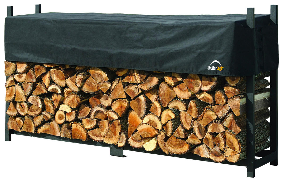 ShelterLogic Kaminholzregal schwarz B/H/T: ca. 240x119x36 cm Kaminholzregal - schwarz (240,00/119,00/36,00cm) - ShelterLogic