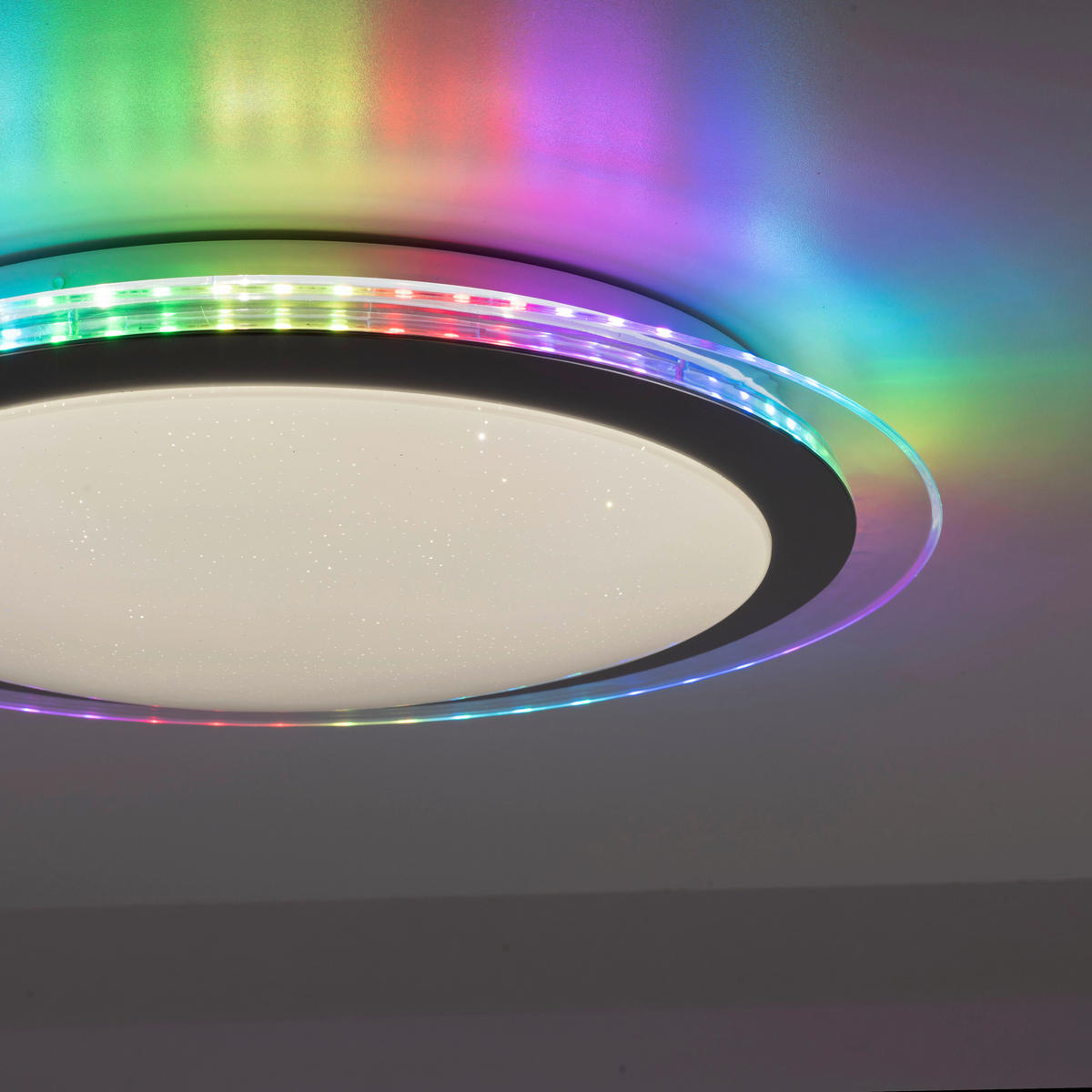Just Light LED-Deckenleuchte CYBA 15411-21 klar silber Kunststoff Metall H/D: ca. 8x45 cm 2 Brennstellen CYBA - klar/silber (45,00/8,00cm) - Just Light