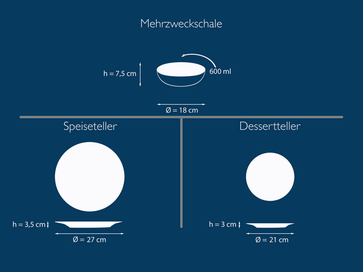 CreaTable Tellerset Malmö beige Steinzeug 12 tlg. Malmö - beige - CreaTable