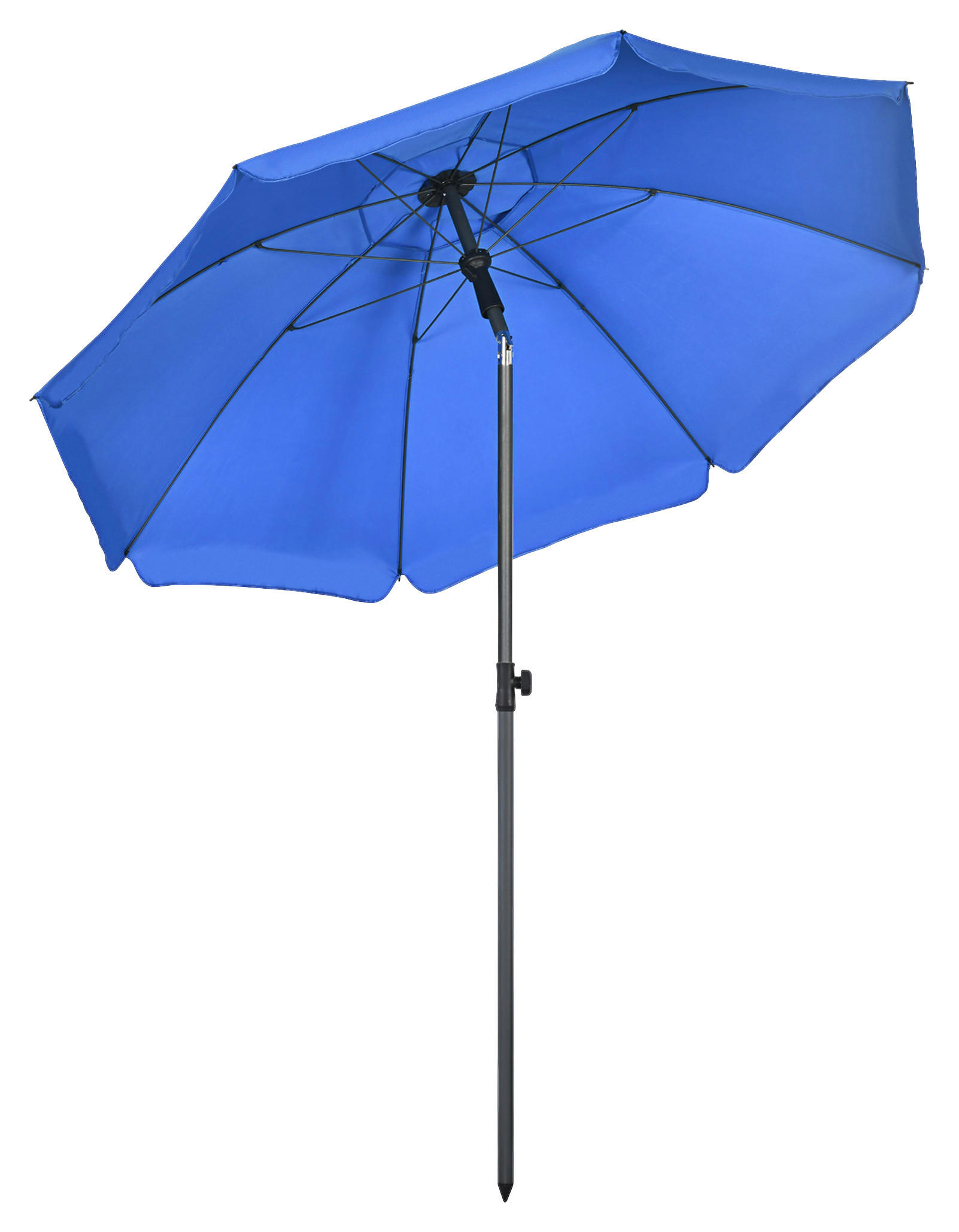 Outsunny Sonnenschirm blau Polyester B/H/L: ca. 180x209x180 cm Sonnenschirm - blau (180,00/180,00/209,00cm) - Outsunny