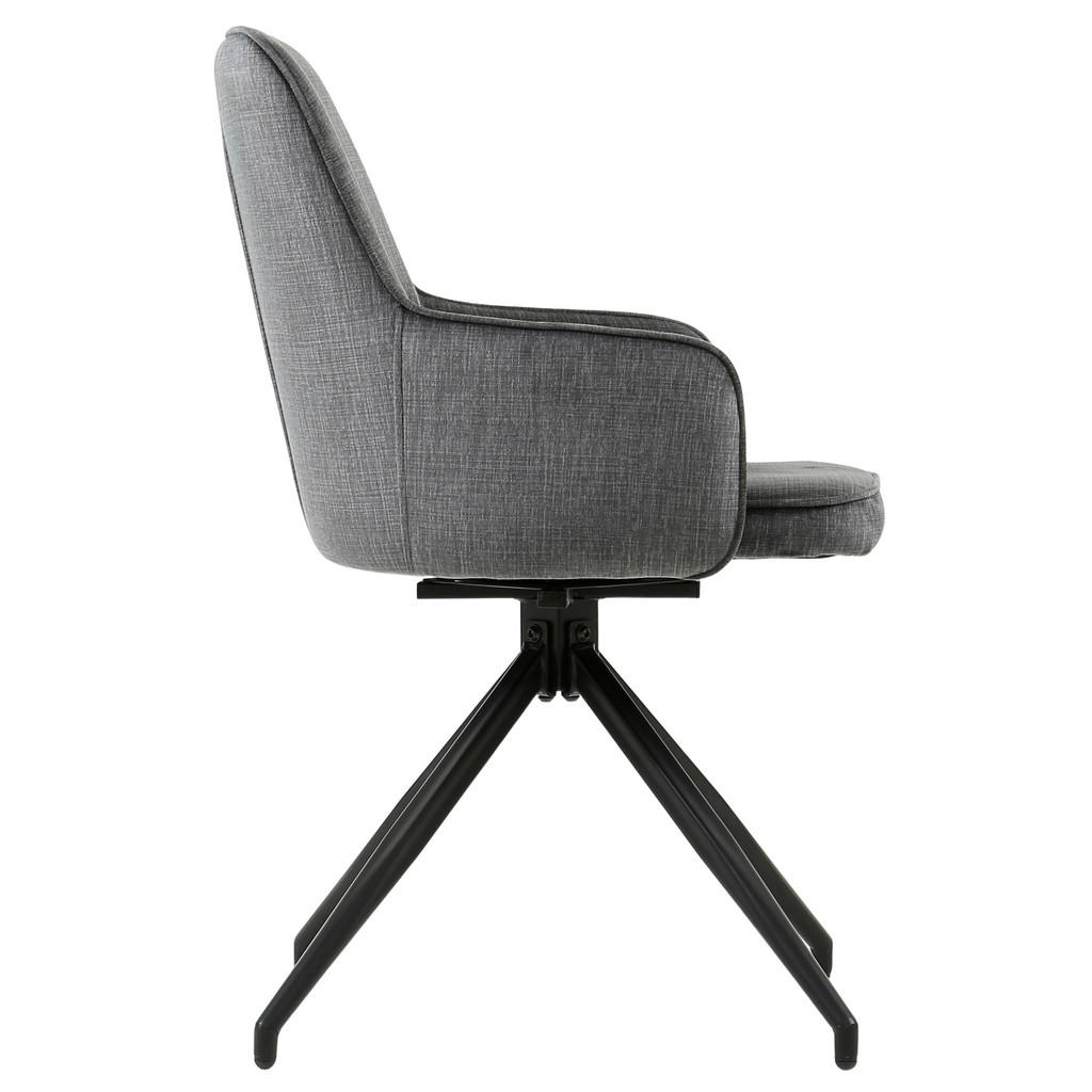 Thumbnail - Armlehnstuhl Magda grau schwarz Samtoptik Metall B/H/T: ca. 50x86x50 cm