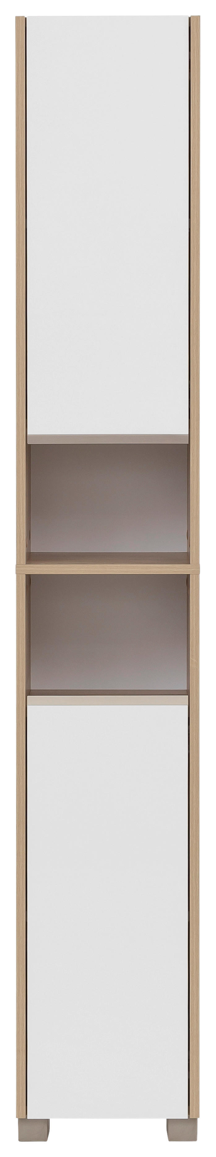 Hochschrank Juba Eiche hell Nachbildung weiß B/H/T: ca. 30,3x186,5x33,1 cm Juba - Eiche/weiß (30,30/186,50/33,10cm) - Möbelpartner
