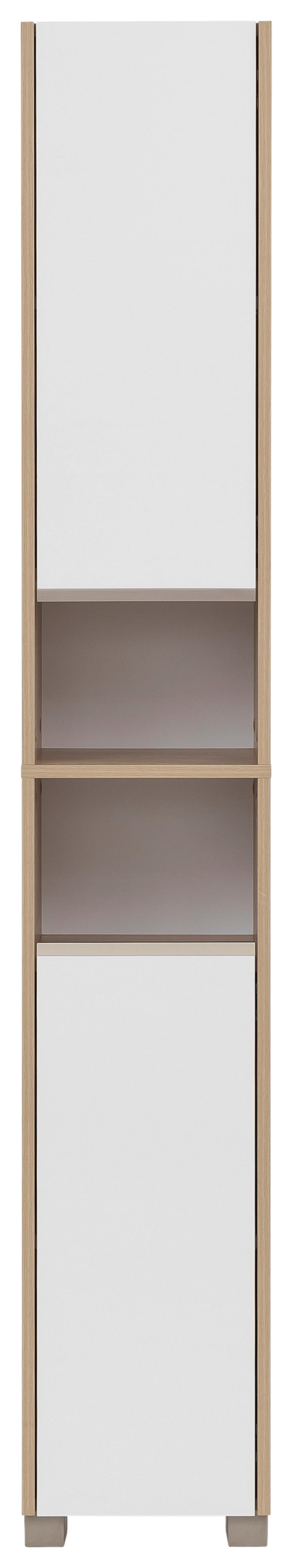 Hochschrank Juba Eiche hell Nachbildung weiß B/H/T: ca. 30,3x186,5x33,1 cm Juba - Eiche/weiß (30,30/186,50/33,10cm) - Möbelpartner