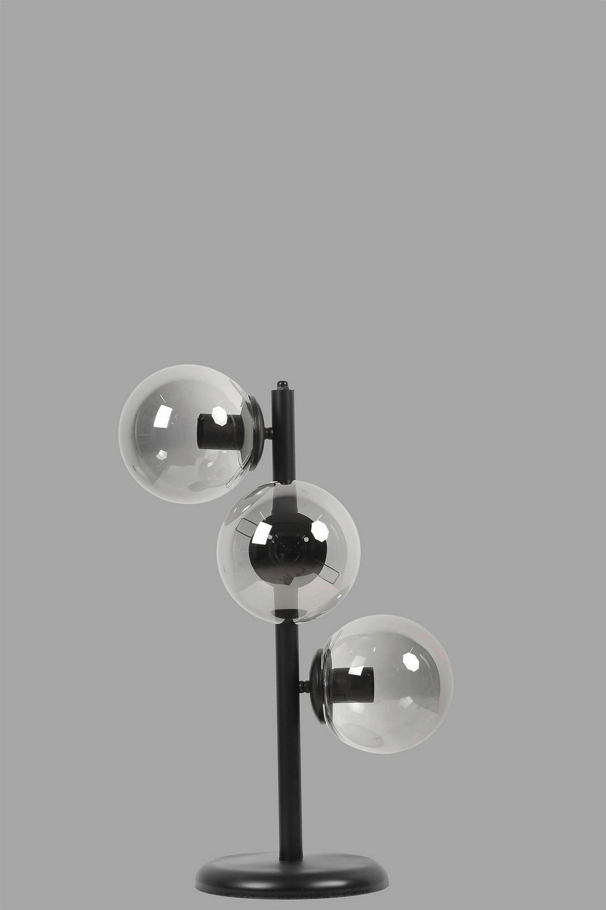 Opviq Tischleuchte schwarz Metall Glas B/H/L: ca. 20x55x20 cm E27 3 Brennstellen Tischleuchte_8730-3 - schwarz (20,00/20,00/55,00cm) - Opviq