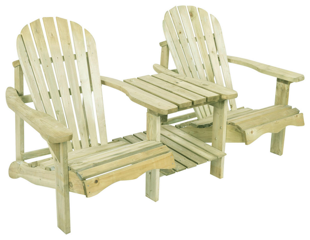 AXI Gartenstuhl 2erSet Valerie natur Holz B/H/T: ca. 173x92x90 cm Valerie - natur (173,00/92,00/90,00cm) - AXI