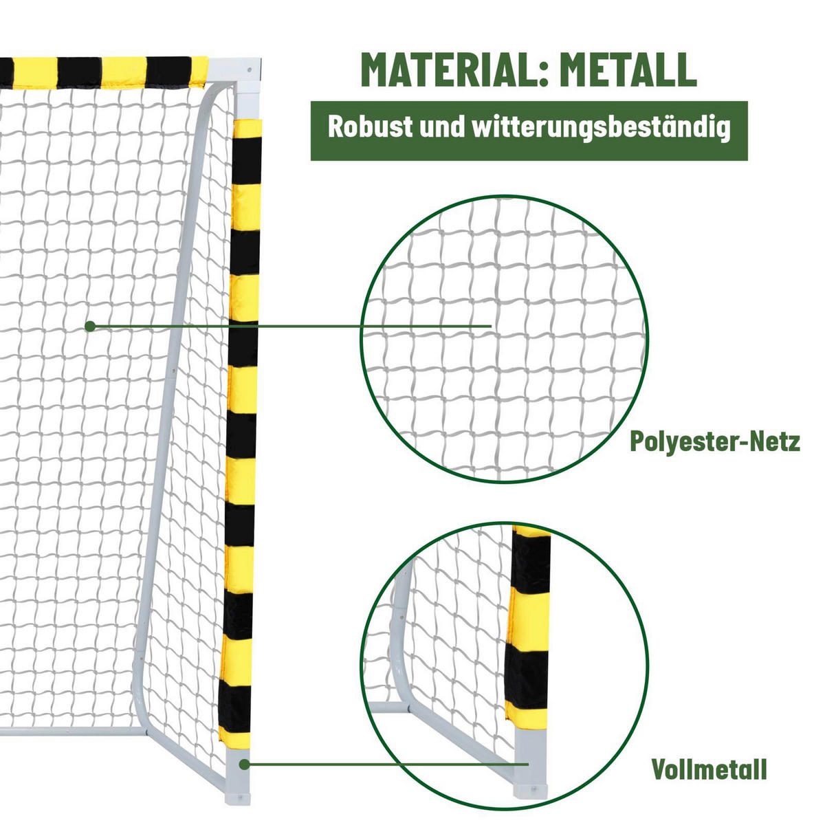 Fußballtor schwarz B/H/T: ca. 300x200x90 cm Fußballtor 300x200x90cm - gelb/schwarz (300,00/200,00/90,00cm)